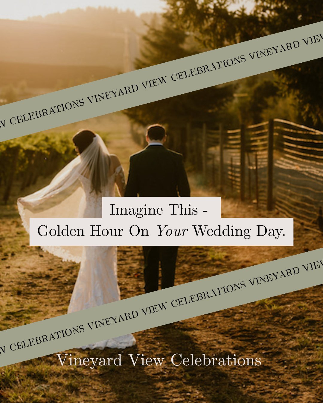 Imagine this &mdash; Golden Hour on YOUR wedding day. 

The ceremony has just ended, the vineyard is glowing in the evening light, and you&rsquo;re surrounded by the people who matter most.

Moments like this are why couples often realize too late th