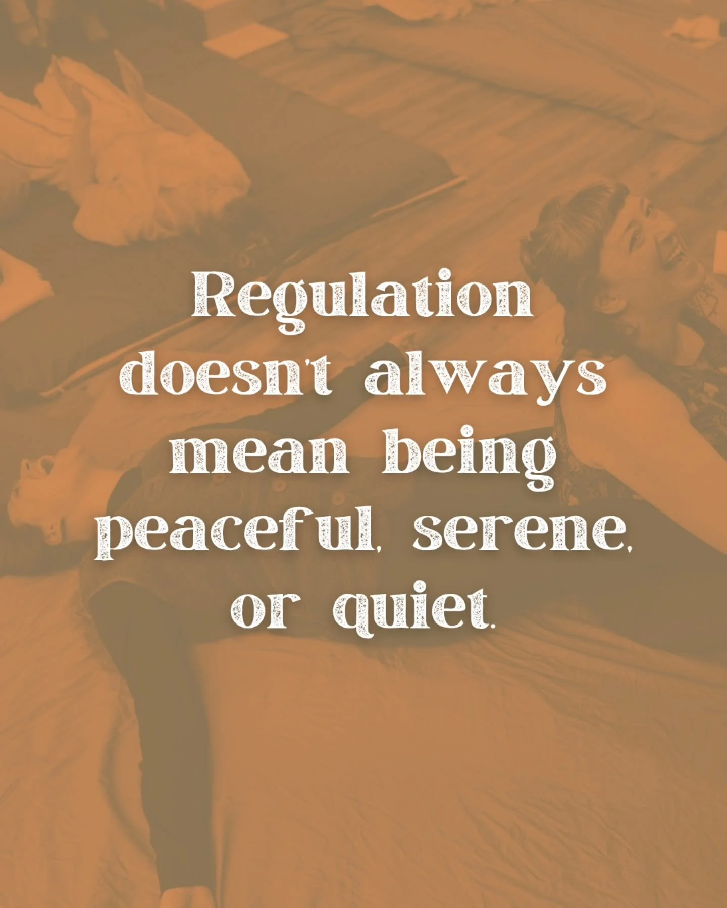 Nervous system regulation isn&rsquo;t the same as being constantly calm.

A regulated nervous system simply means you&rsquo;re not stuck in survival mode, not in fight, flight, freeze, or shutdown. It means your system feels safe enough that you can 
