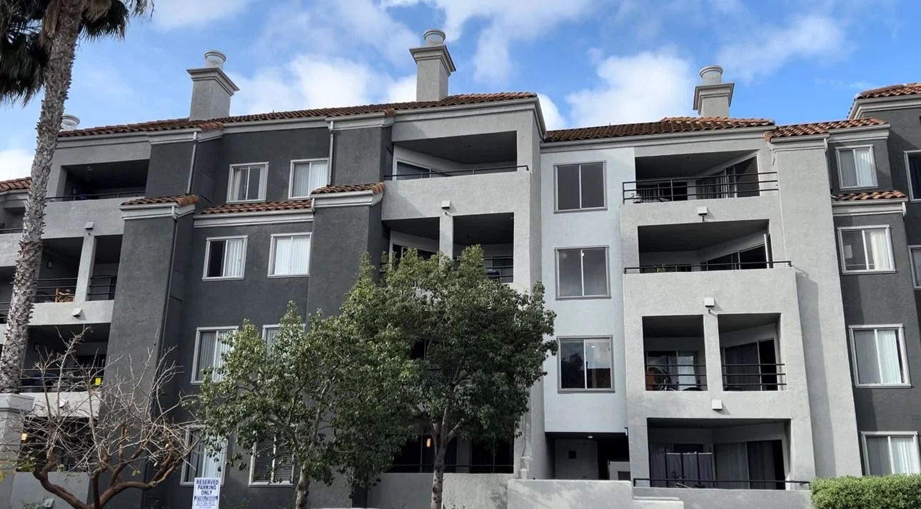 Exterior repainting project for a multi-family apartment complex in Southern California completed as part of a capital expenditure plan.