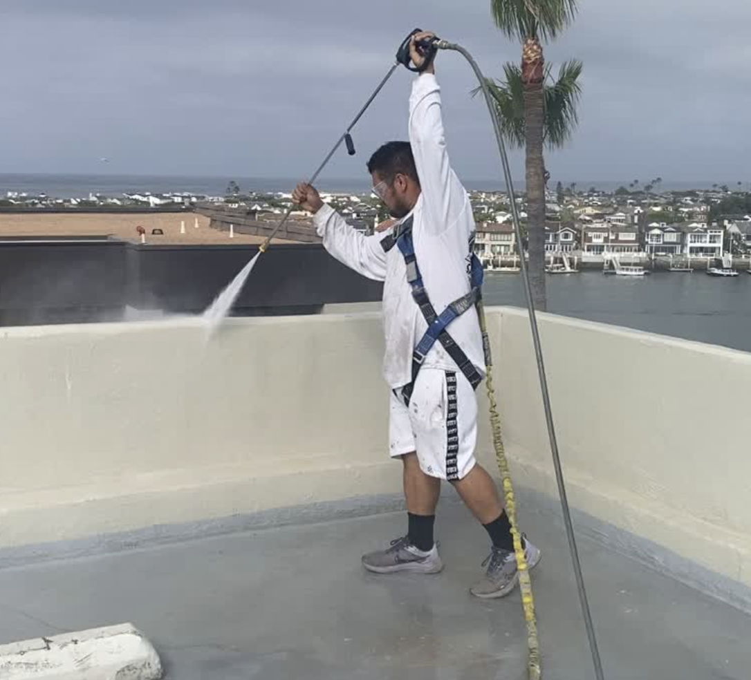 commercial building surface preparation before exterior painting