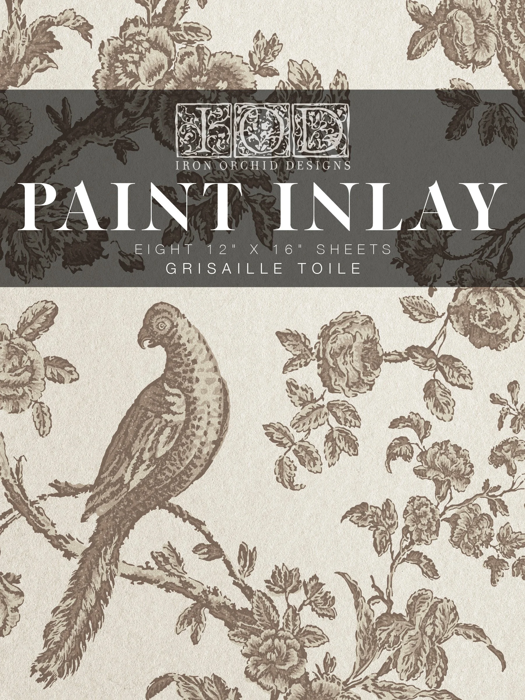 Grisalle Toile IOD Paint Inlay 12 x 16 pad