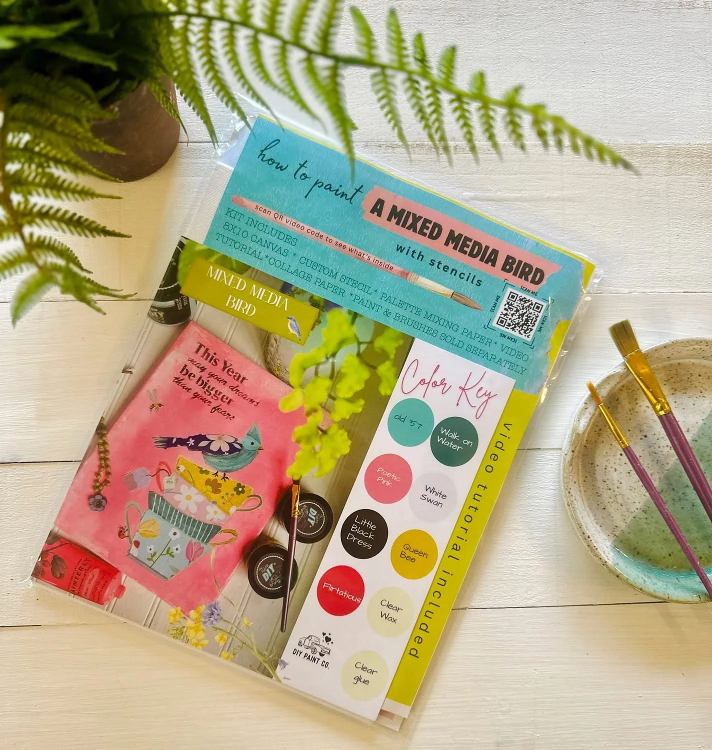 Mixed Media Bird Paint Kit