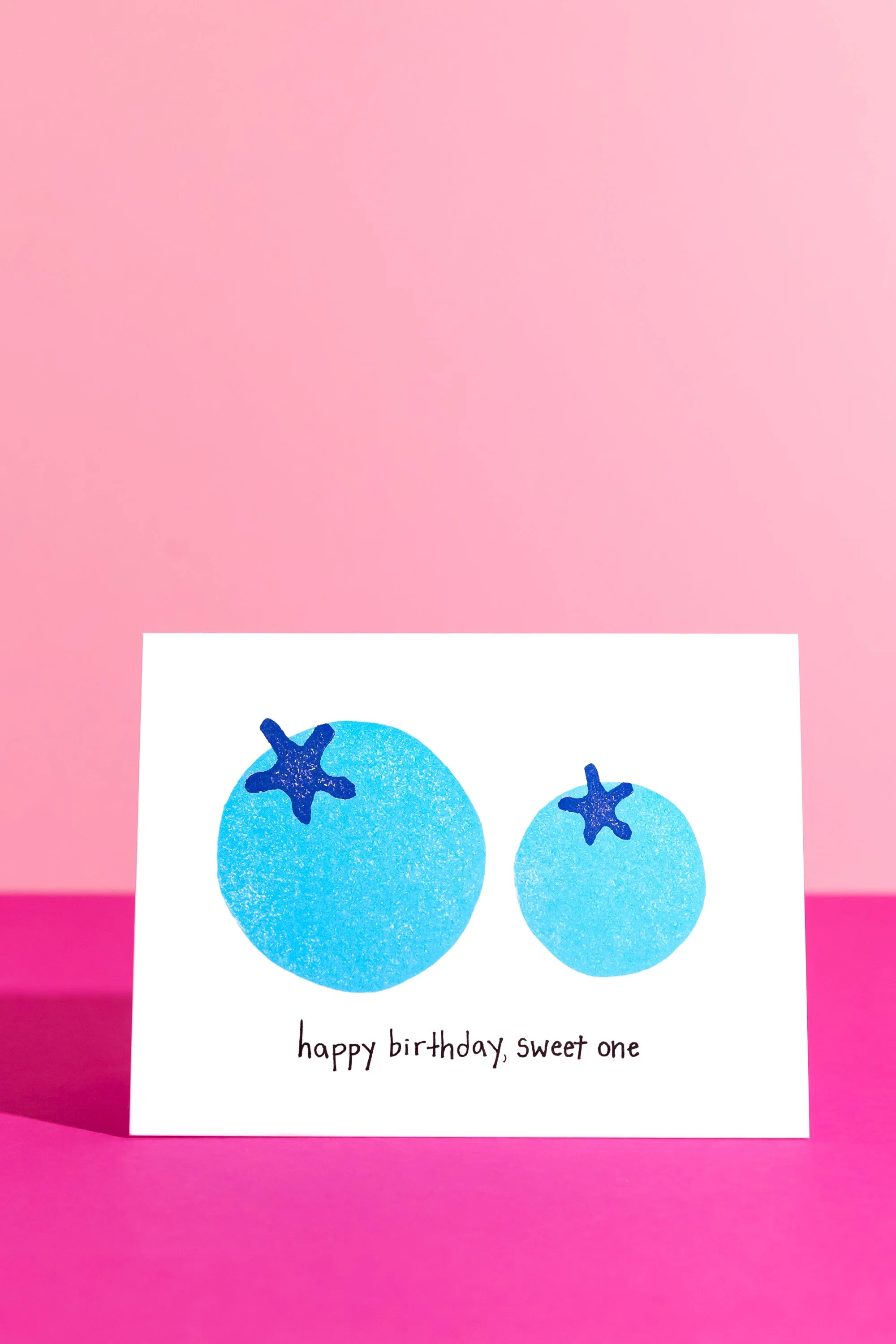 "Blueberry Wishes" Linocut Greeting Card
