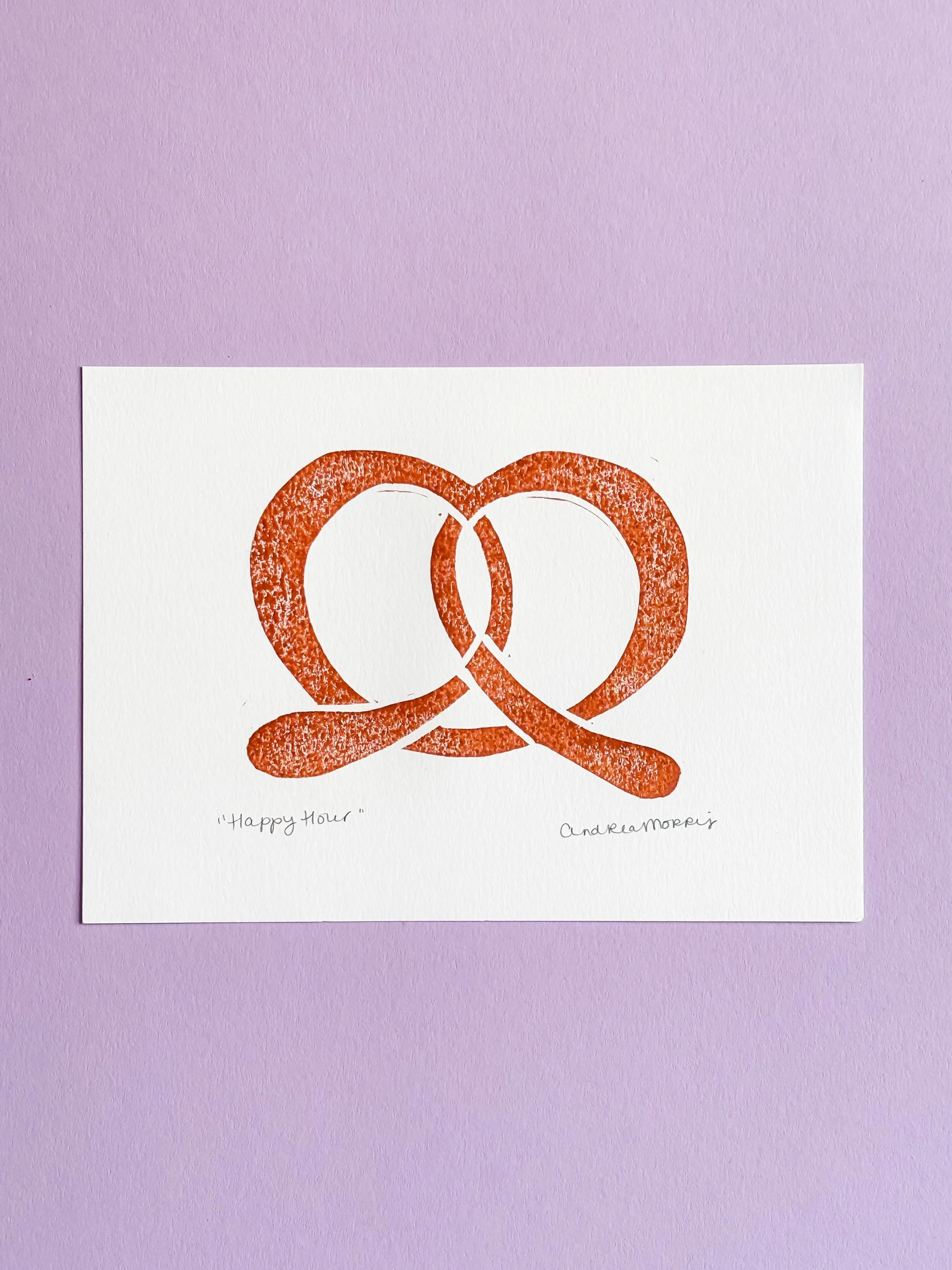 "Happy Hour" Linocut Print