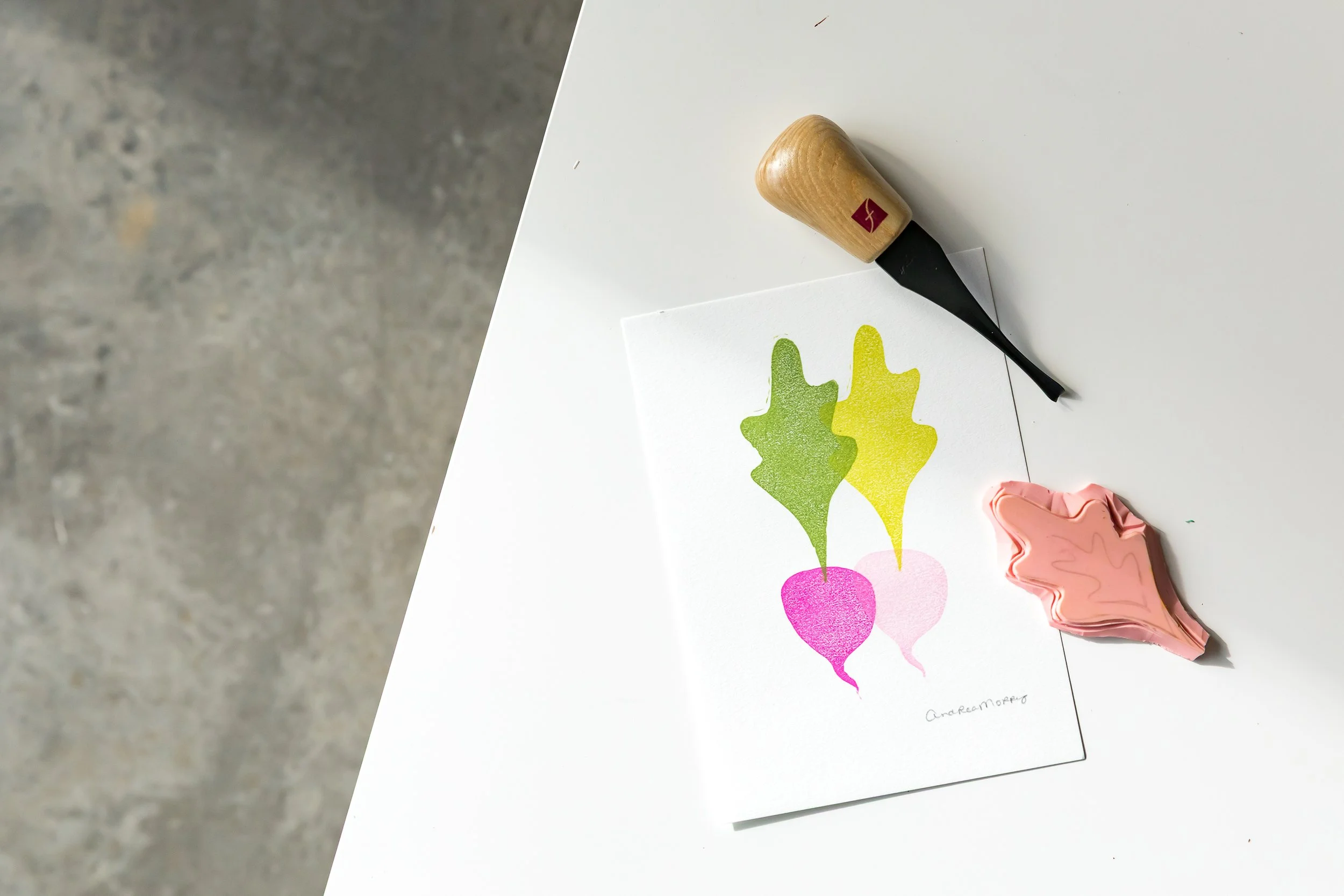 "Beet Love" Linocut Print