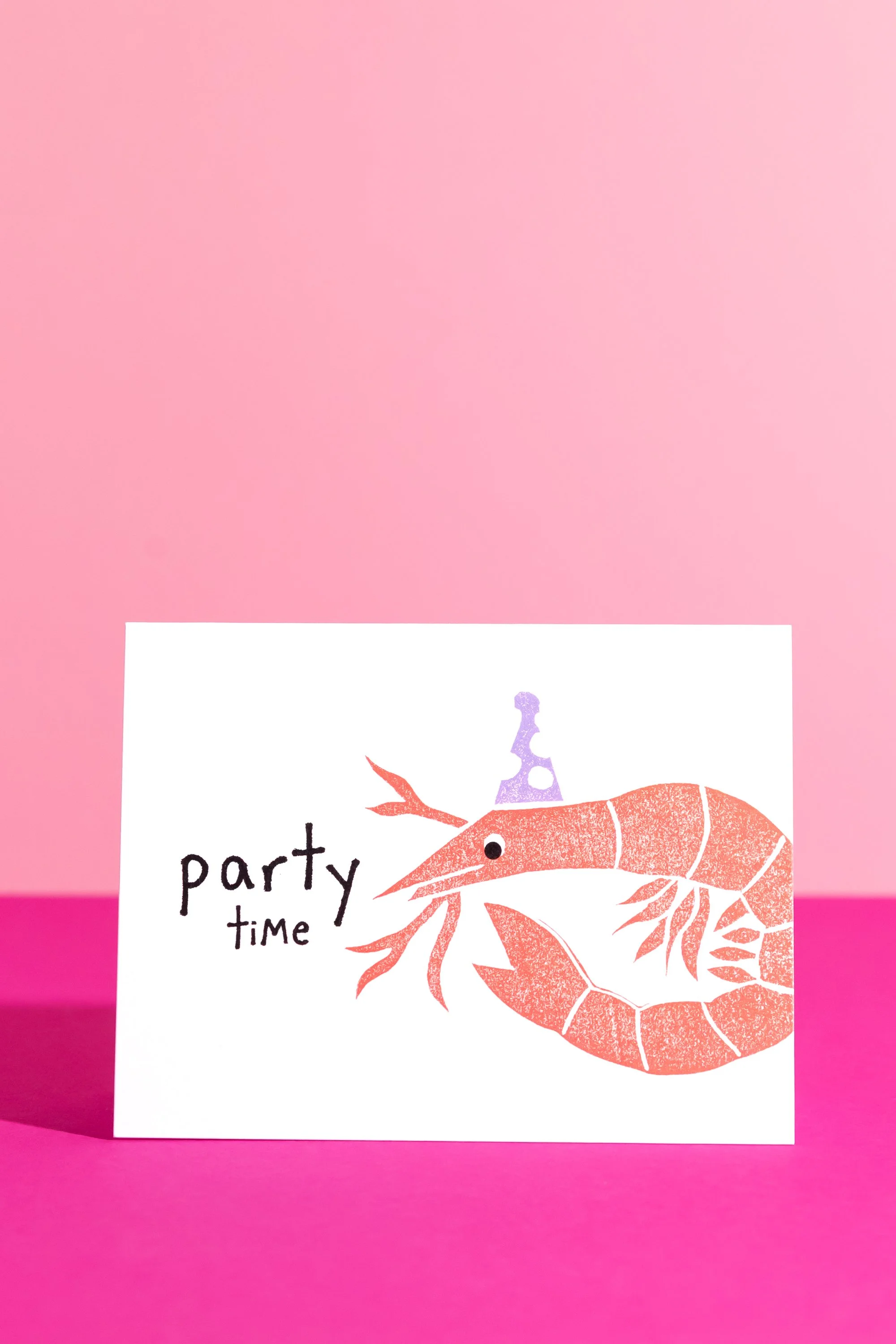 "Shrimp Party" Linocut Greeting Card