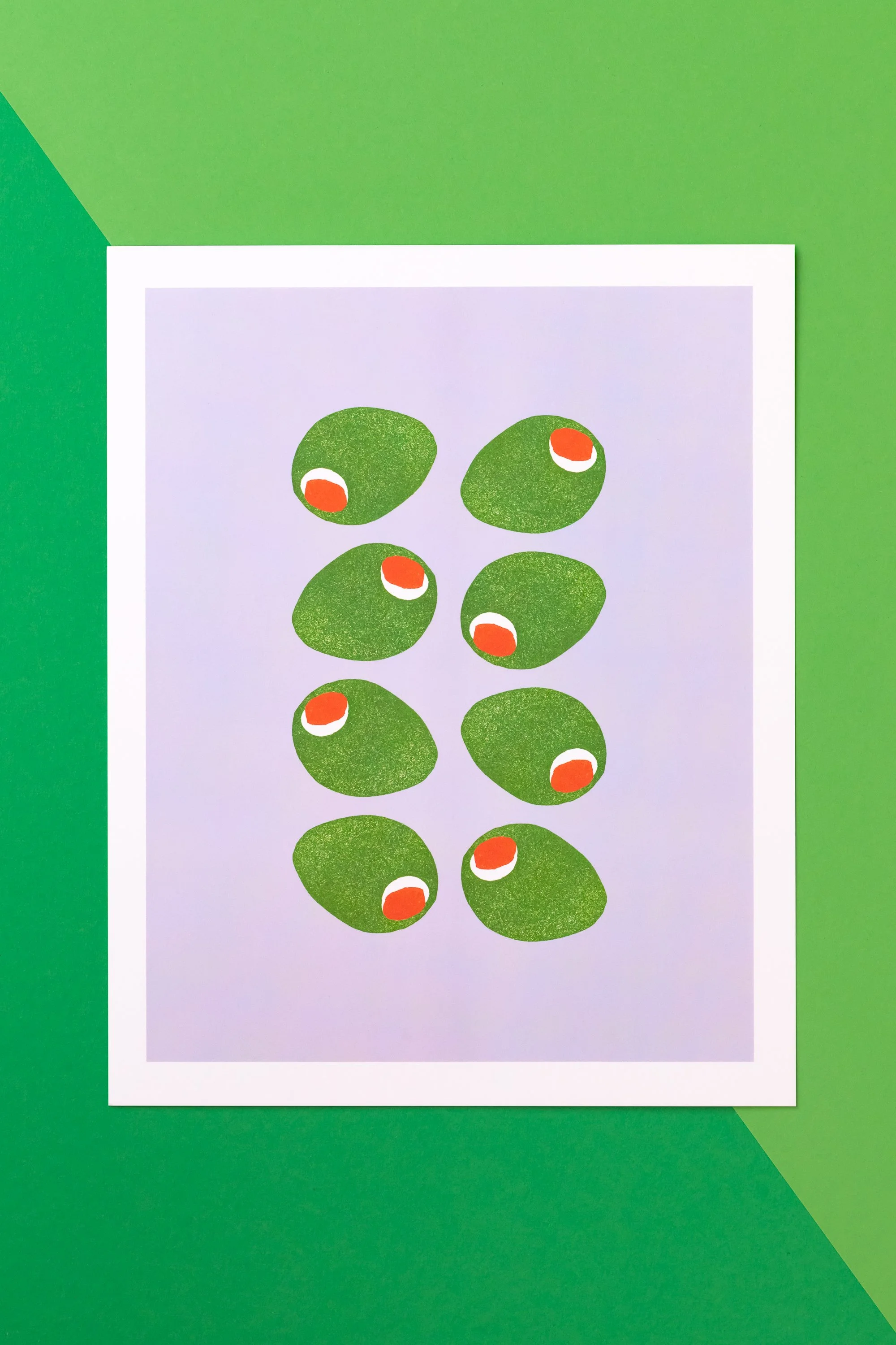 "Olive Chic" Linocut 8x10 Print