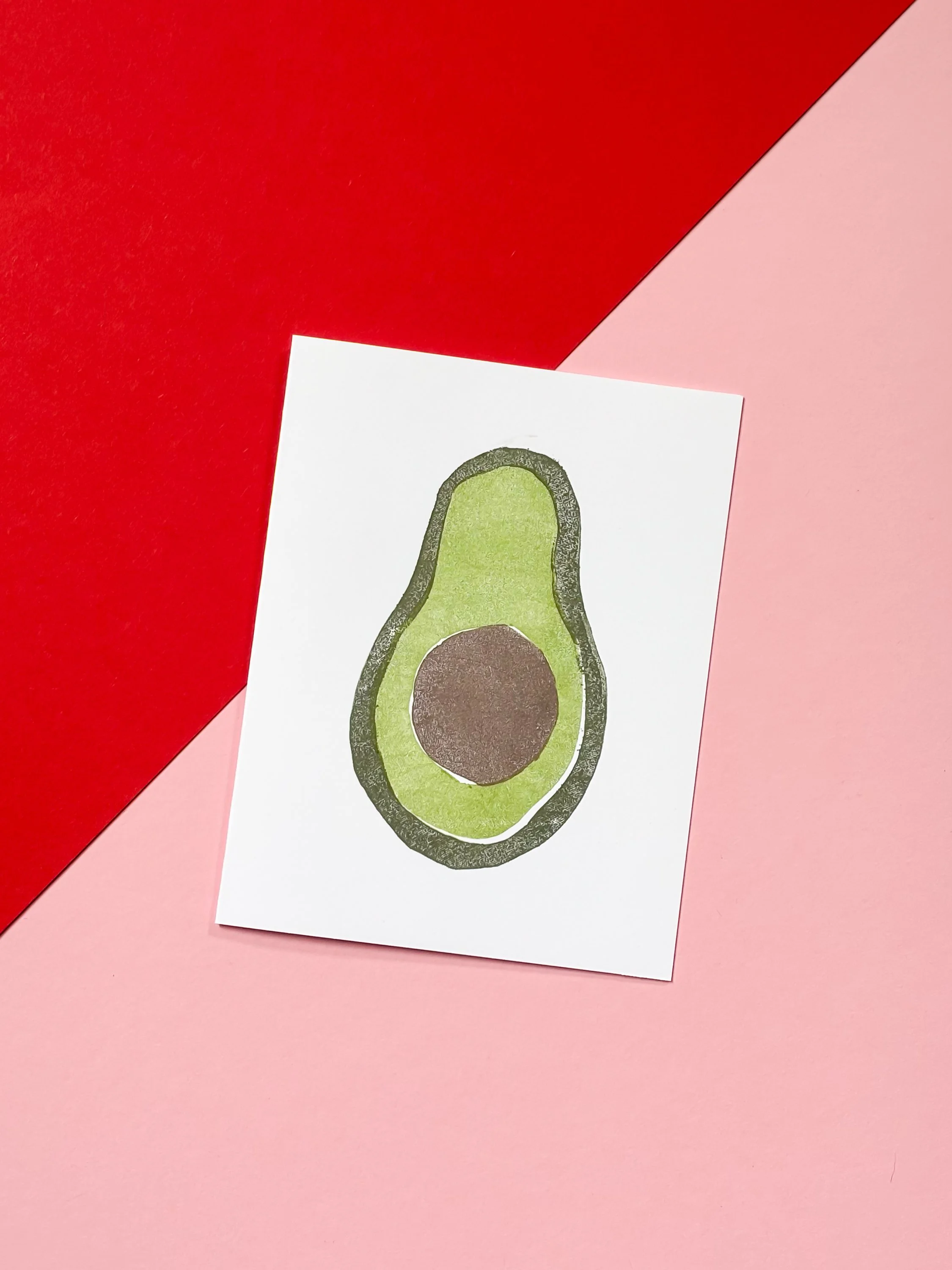 Handprinted Linocut Greeting Card - "Avos"