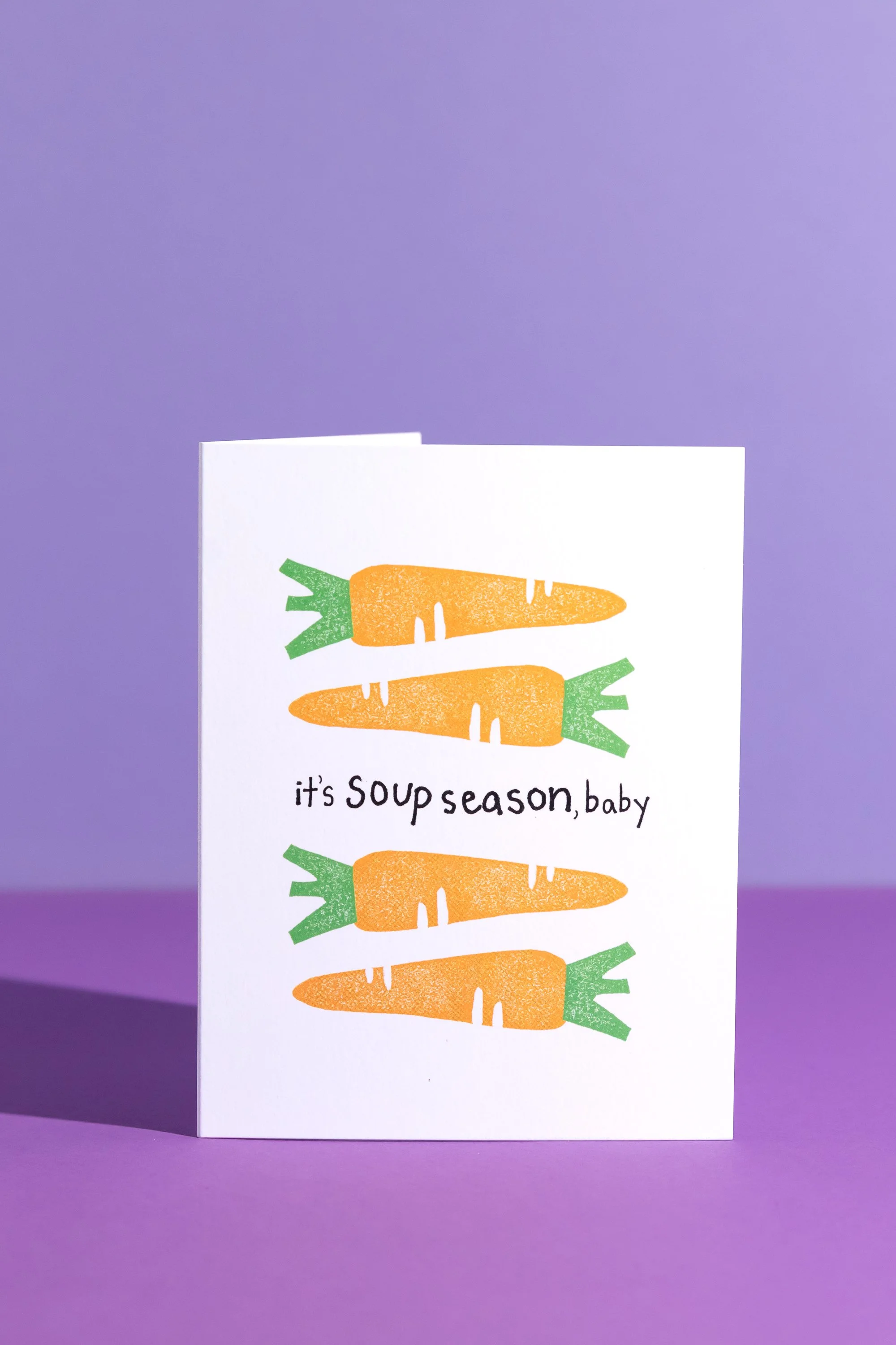 "Soup Season, Baby" Linocut Greeting Card