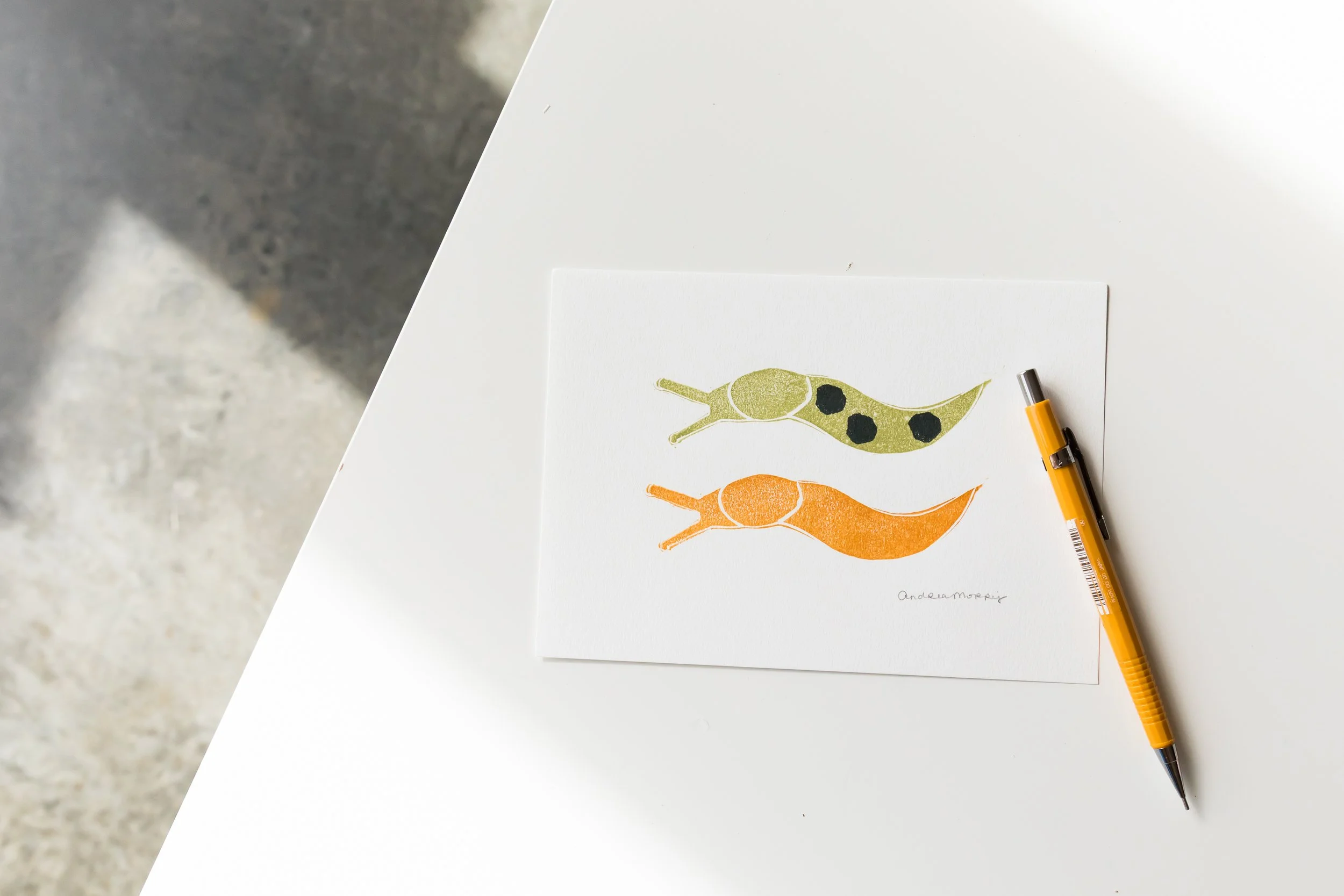 "Slugs" Linocut Print
