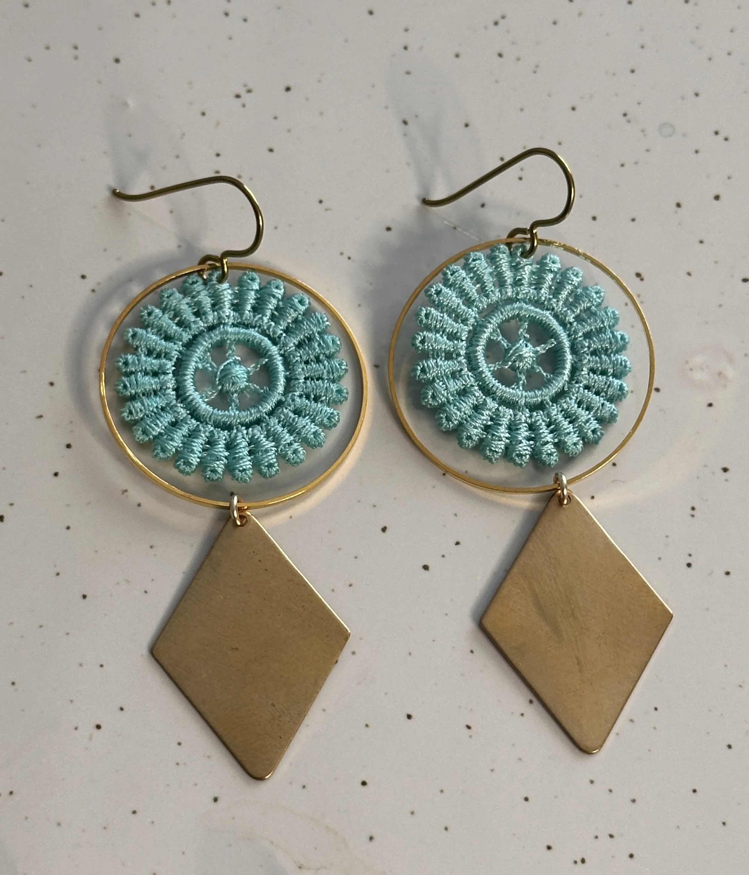 Brass Diamond Earrings