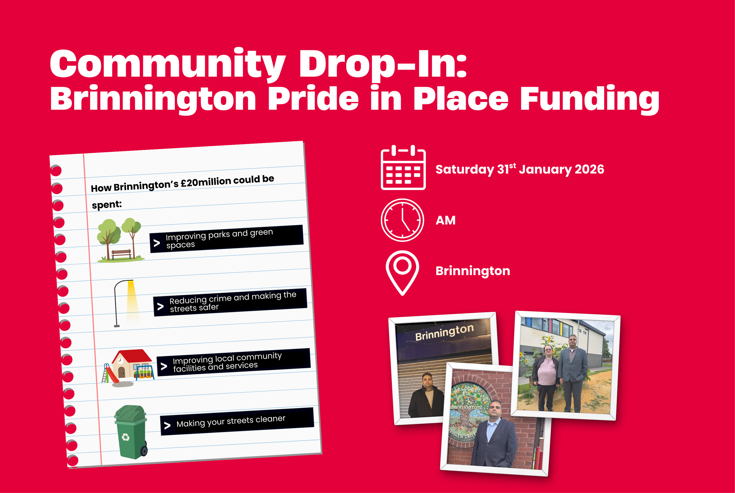 Community Drop-In: Brinnington Pride in Place Funding