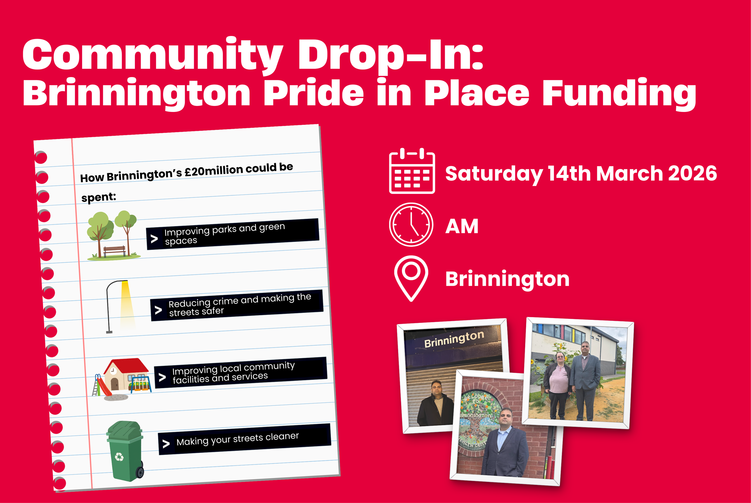 Community Drop-In: Brinnington Pride in Place Funding