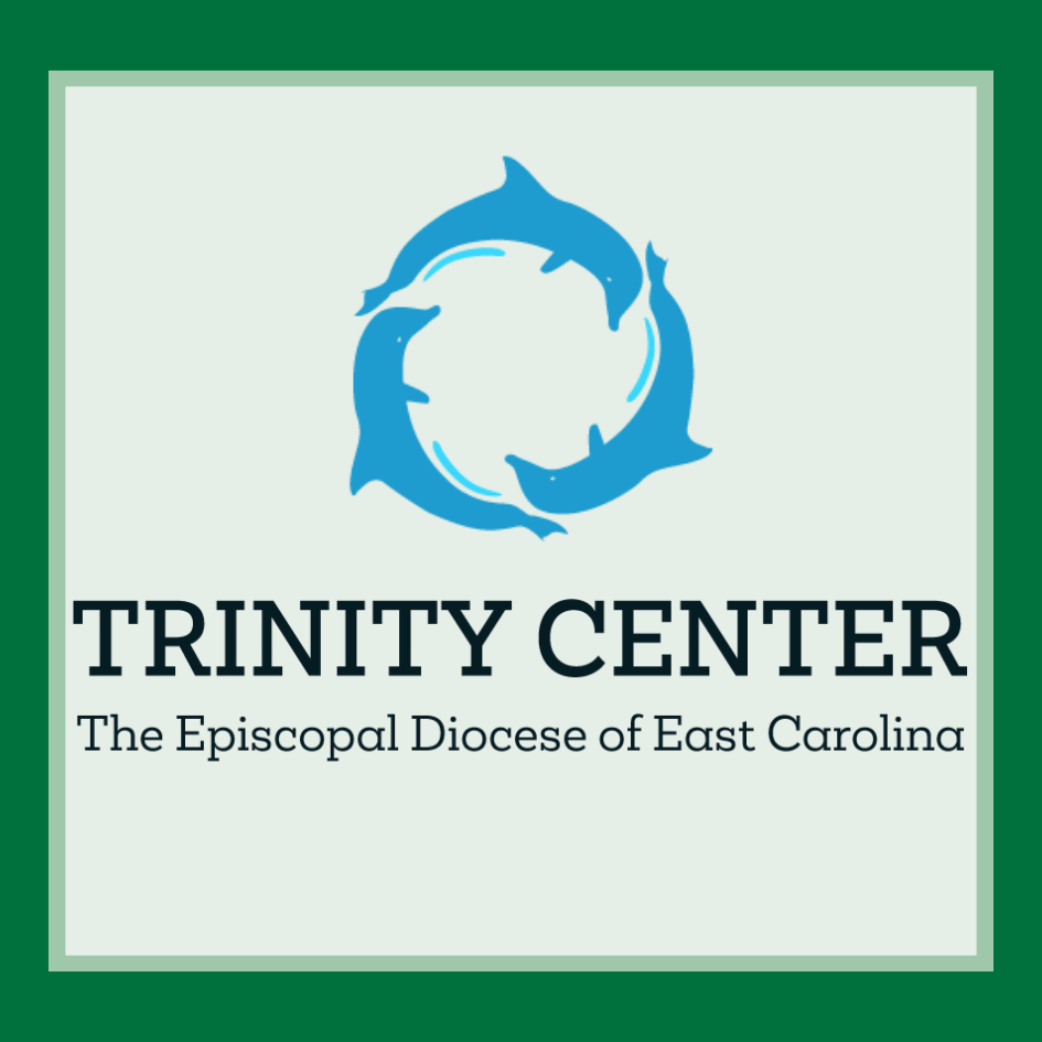 Trinity Center in the Episcopal Diocese of East Carolina's logo. It features three dolphins arranged in a circle, head to tail.