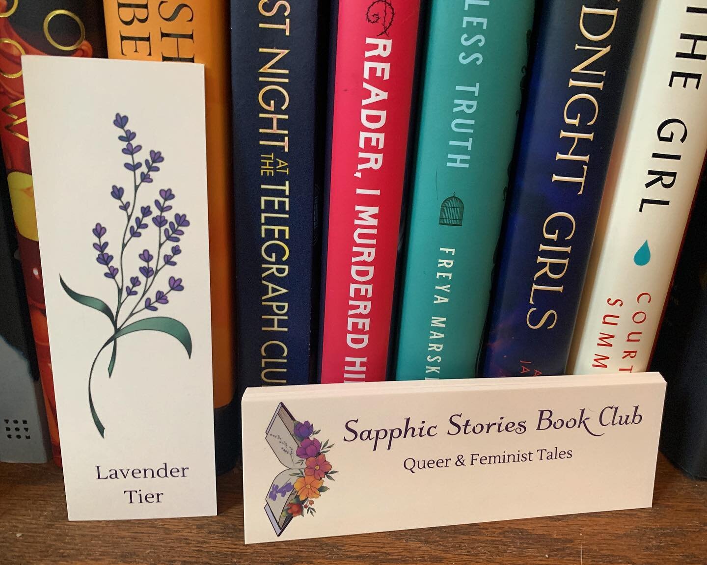 Our new welcome bookmarks arrived! 🤩

I&rsquo;m so happy with how they turned out, and LOVE having the Lavender Tier design prominently displayed on the back. 

These beauties will be sent out to our current members soon, but you can receive one as 