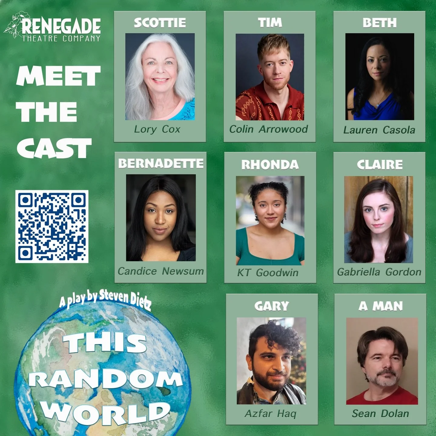 🌎 Announcing our stellar cast for THIS RANDOM WORLD, directed by @wkelley812 🎭 Thank you to all of the incredibly talented actors that auditioned for this project! It was a tough show to cast due to all of the grounded, compelling performances subm
