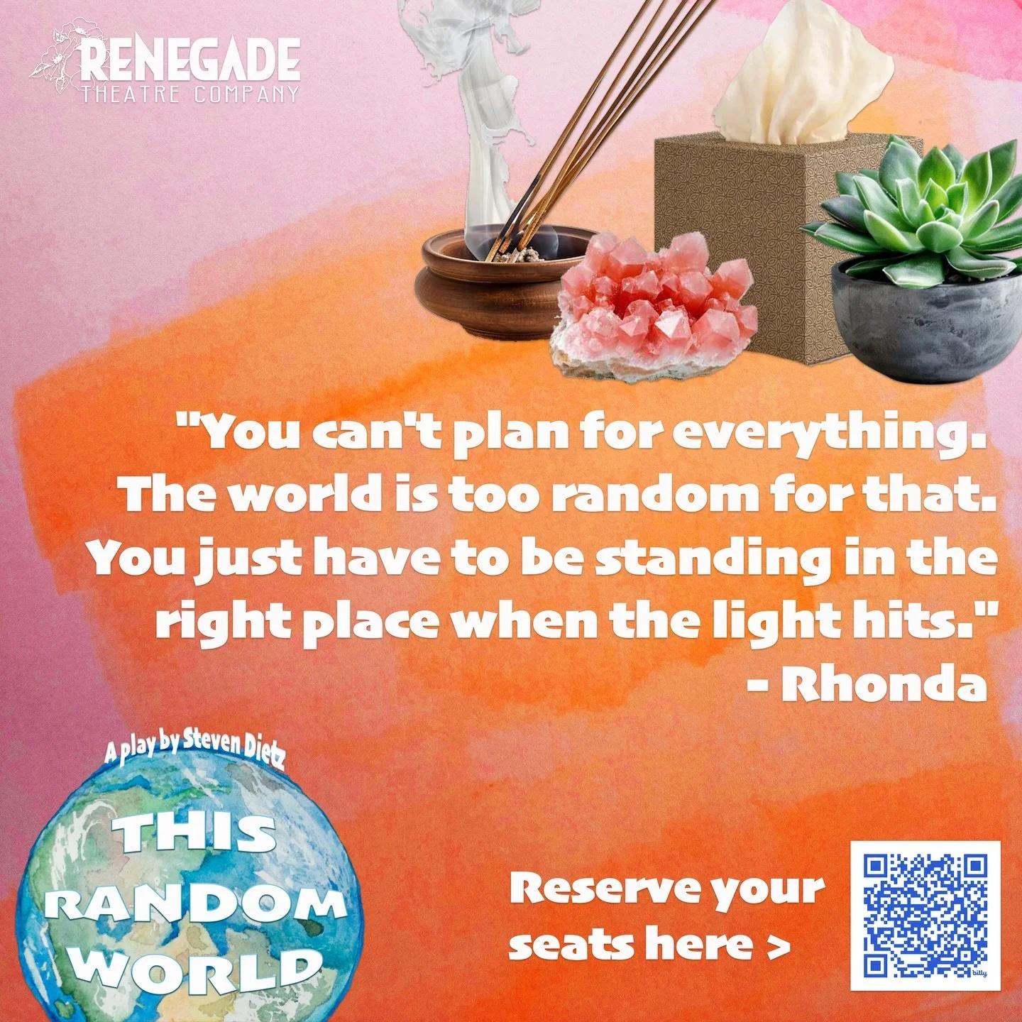 💫As we head into tech week, we&rsquo;re taking to heart the line above.☀️ We&rsquo;ll be running the show every night this week in preparation for opening night of This Random World on Thursday! Reserve your seats at bit.ly/RTCthisrandomworld 🎟️