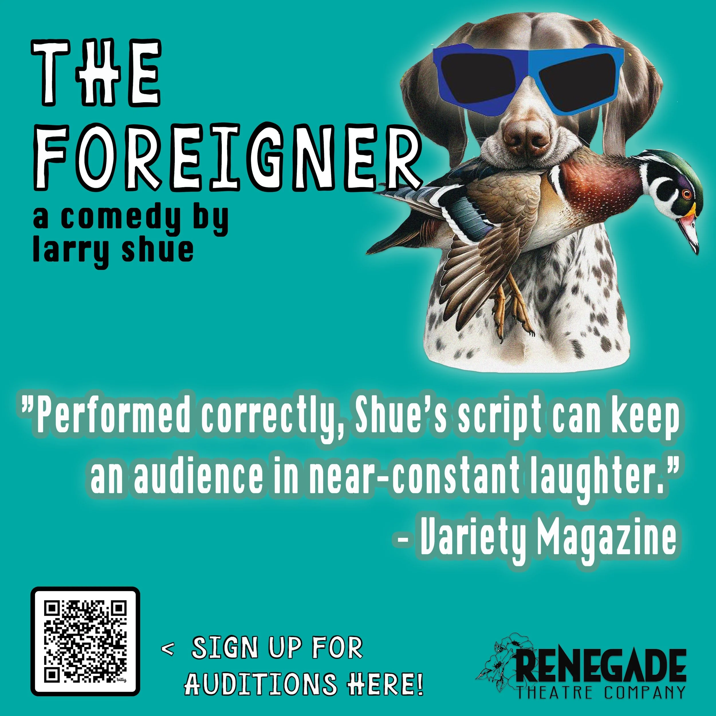 🎭Think you&rsquo;ve got comedic chops? Auditions for &ldquo;The Foreigner&rdquo; are coming up, directed by @beardchester1 . We&rsquo;re looking for a hilarious ensemble to bring this Georgia-set farce to life. 🍑🏡 Check out the details by scanning