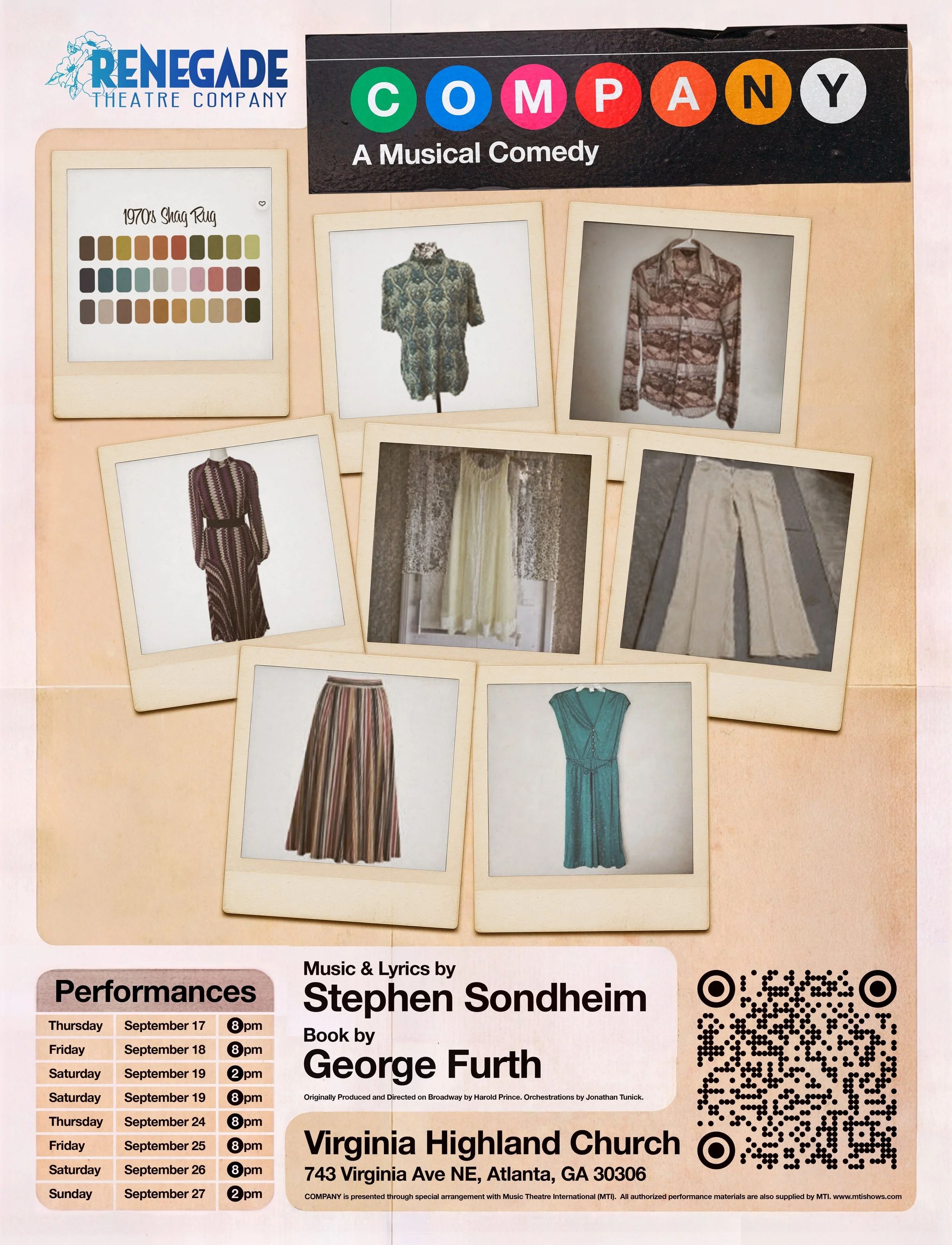 🟡 Mustard. 🟠 Rust. 🫒 Olive. 🔵 Dusty blue.

Our costume designer @ghoulbabs stopped by rehearsal to share a few words about our looks for the show: &ldquo;The psychedelic costumes in this version of Company match Robert&rsquo;s opinion of relation