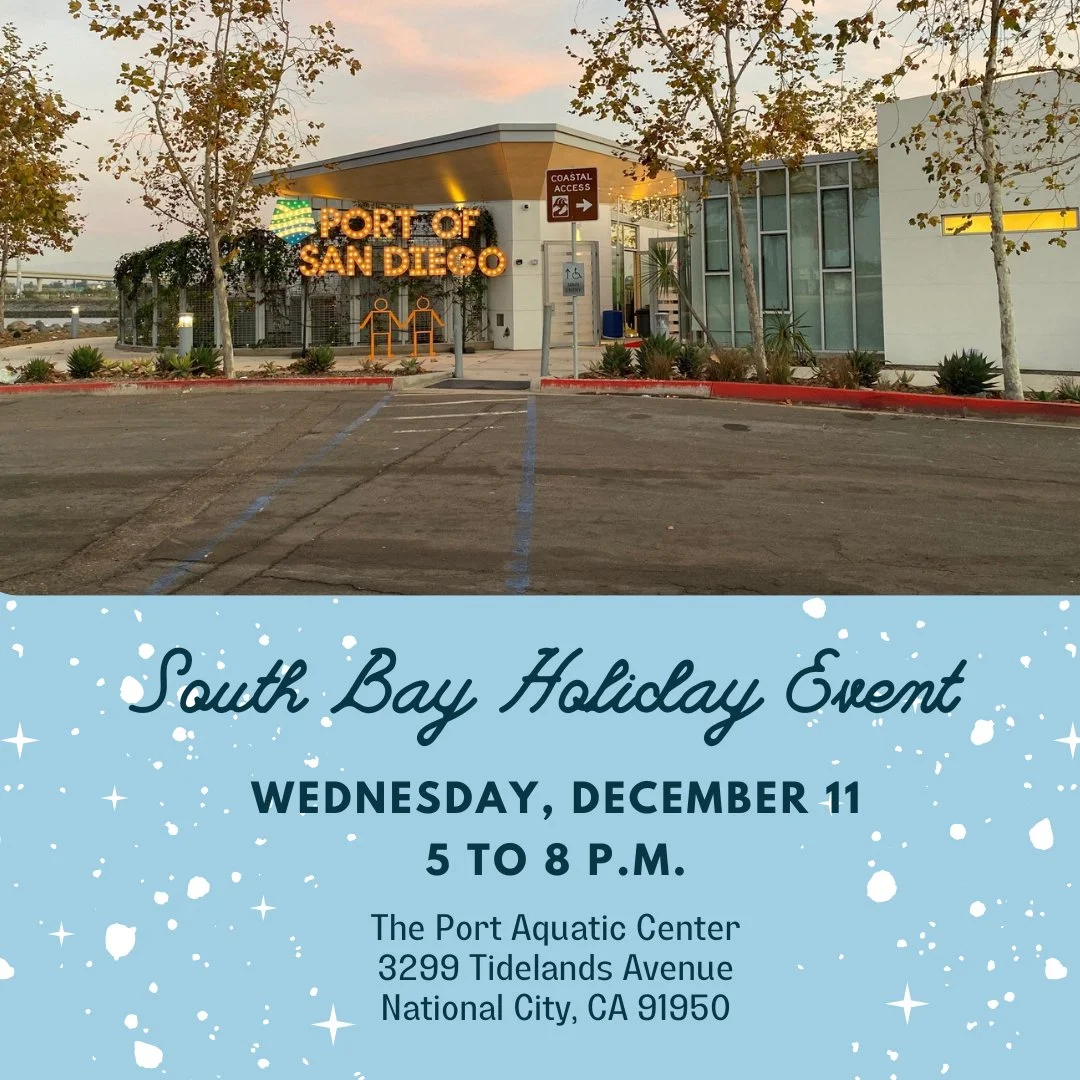 Vendor spots are available for the @portofsandiego South Bay Holiday Event on Dec. 11 - link in bio!⁠
⁠
Join us for a free, family-friendly holiday festivity on Wednesday, December 11, 2024, from 5 to 8 p.m. at the Aquatic Center on the National City
