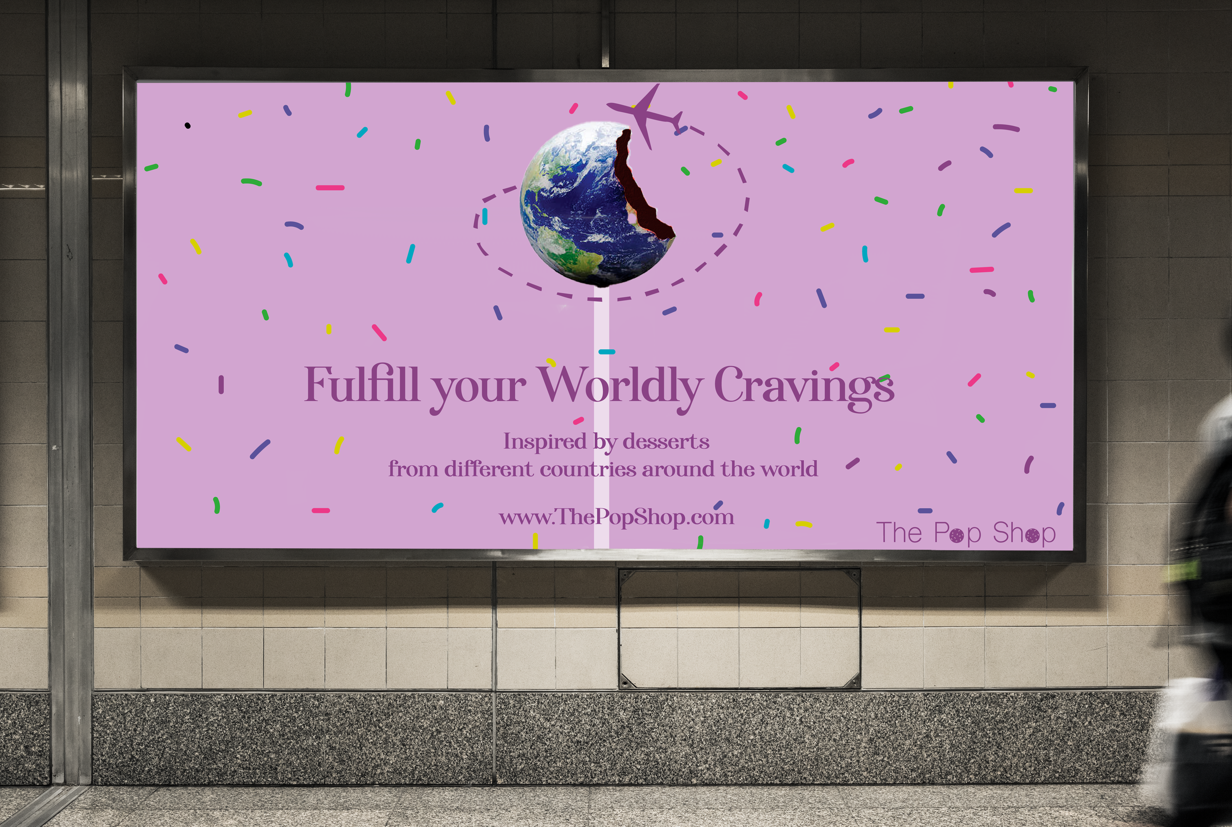 The Pop Shop is a cake pop shop that makes their pops based on different desserts throughout the world. Every month a new flavor of the month is released.