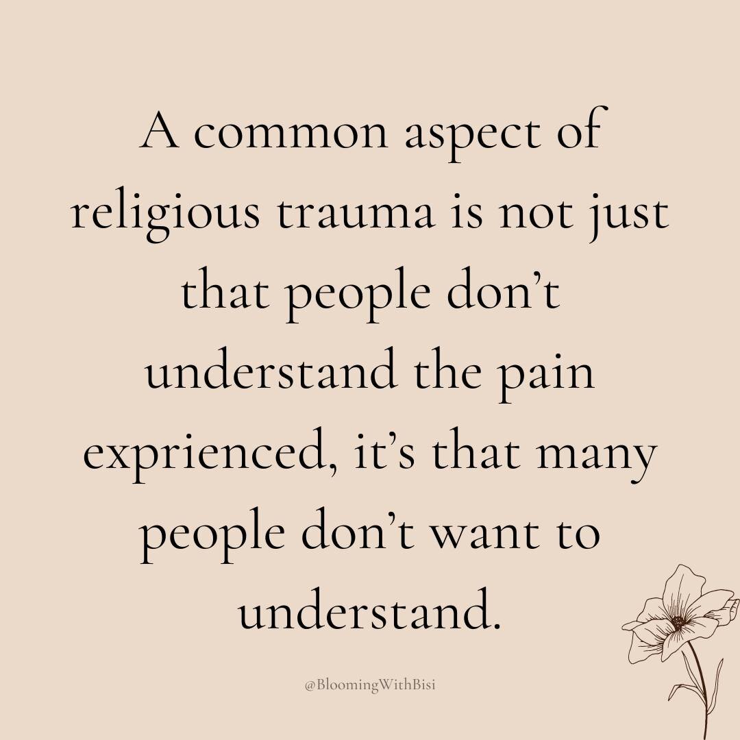 There can unfortunately be a lot of shame and judgment in religious spaces.

It can be hard when people you've come to know and love aren't willing to understand what you went through.

However, it does not make your pain any less valid.

Church hurt