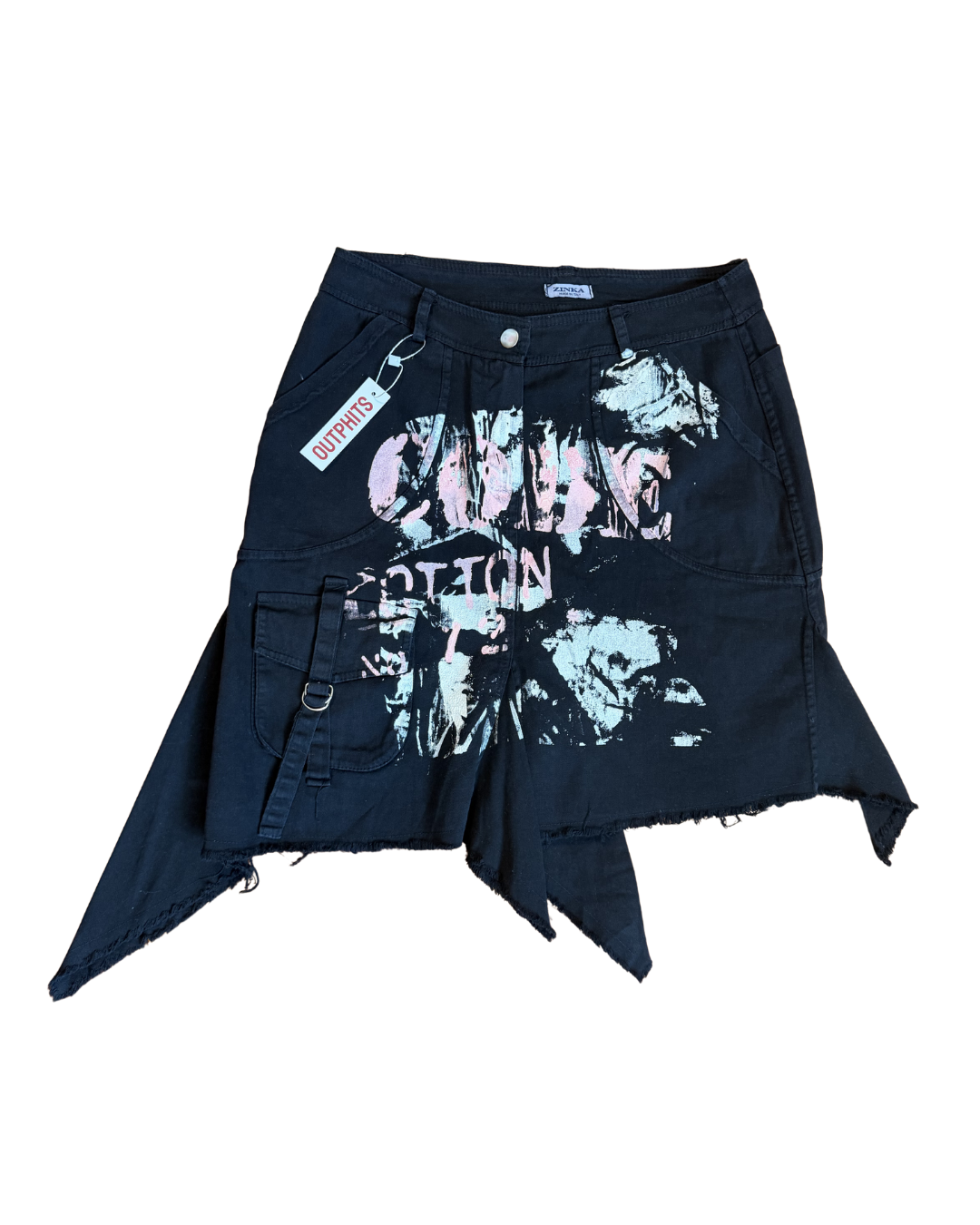 Vintage Italian Graphic Midi Skirt