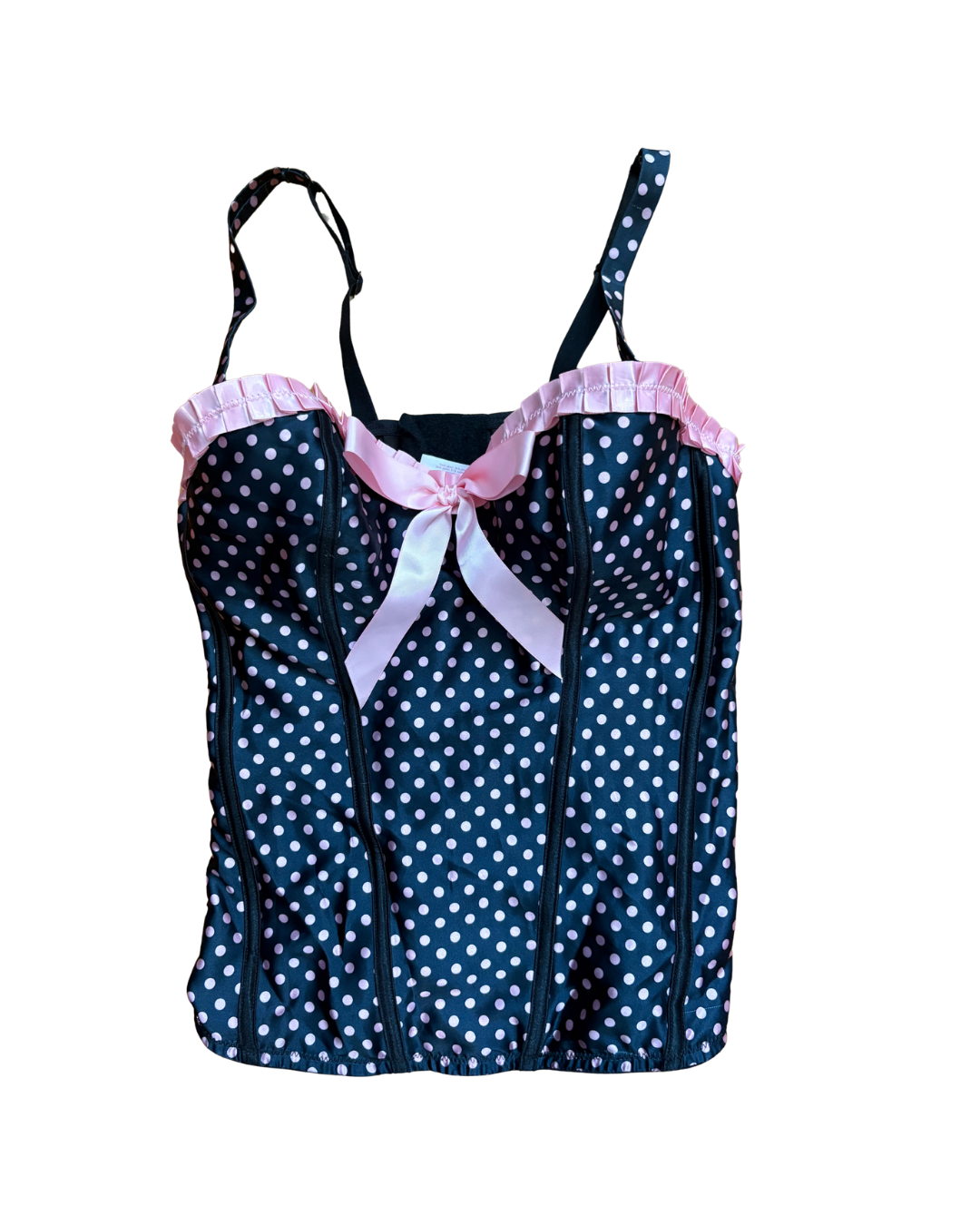 Cacique Polka Dot Satin Bustier Top