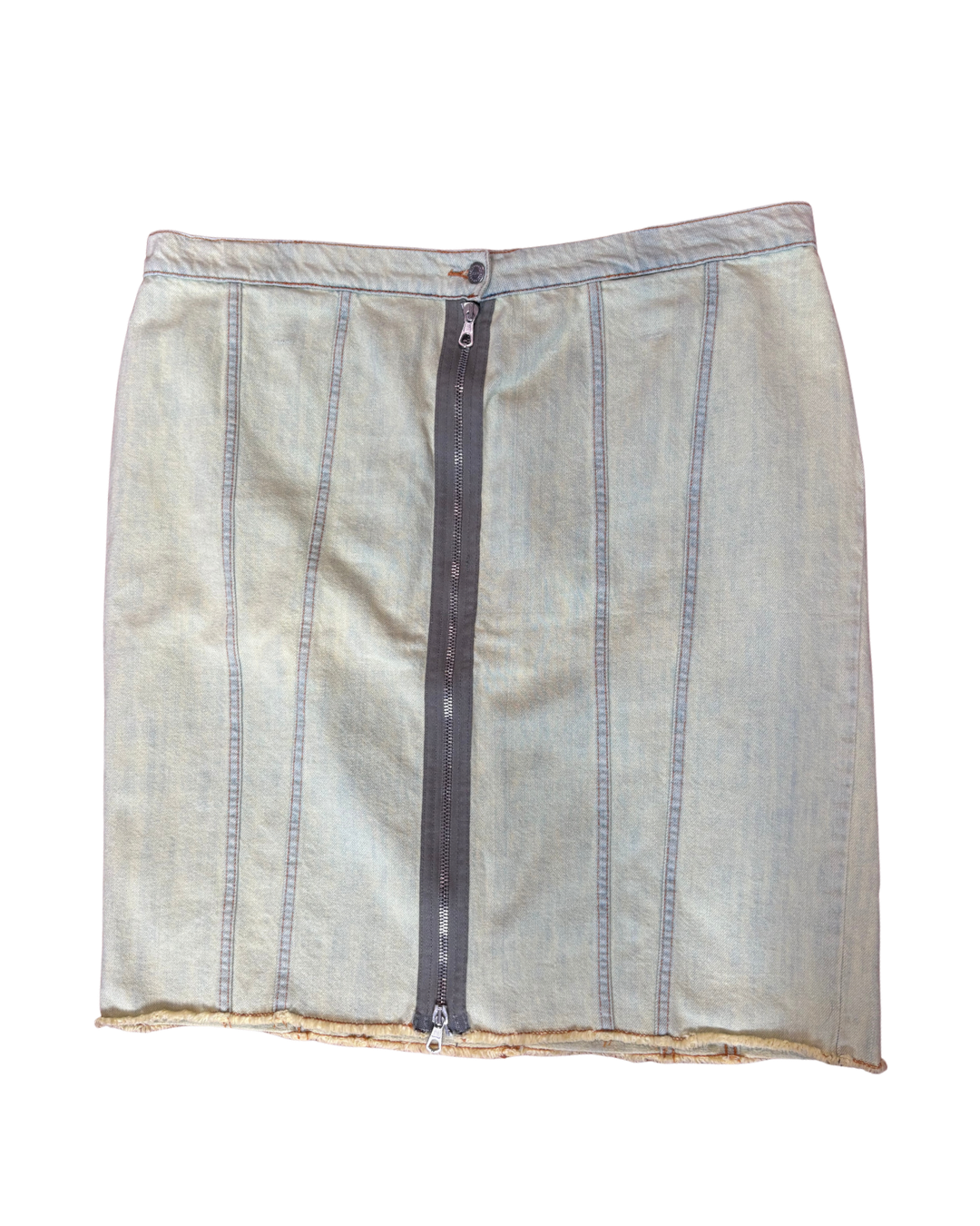 Vintage Iceberg Double Zip Denim Skirt