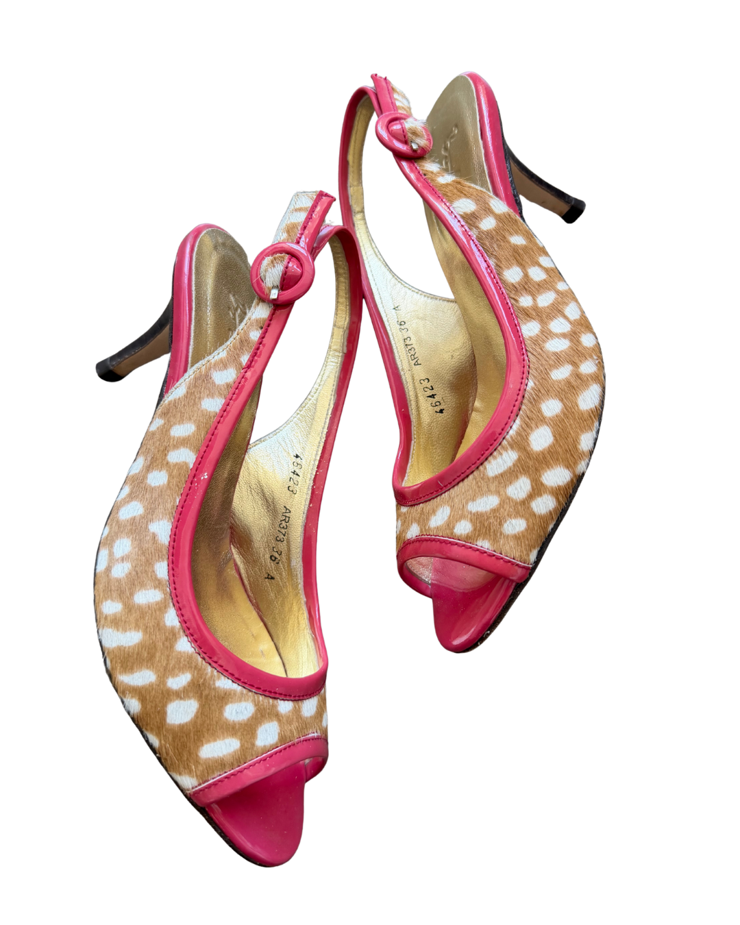 Rare Vintage Boden Spotted Slingback Heels Sz 36