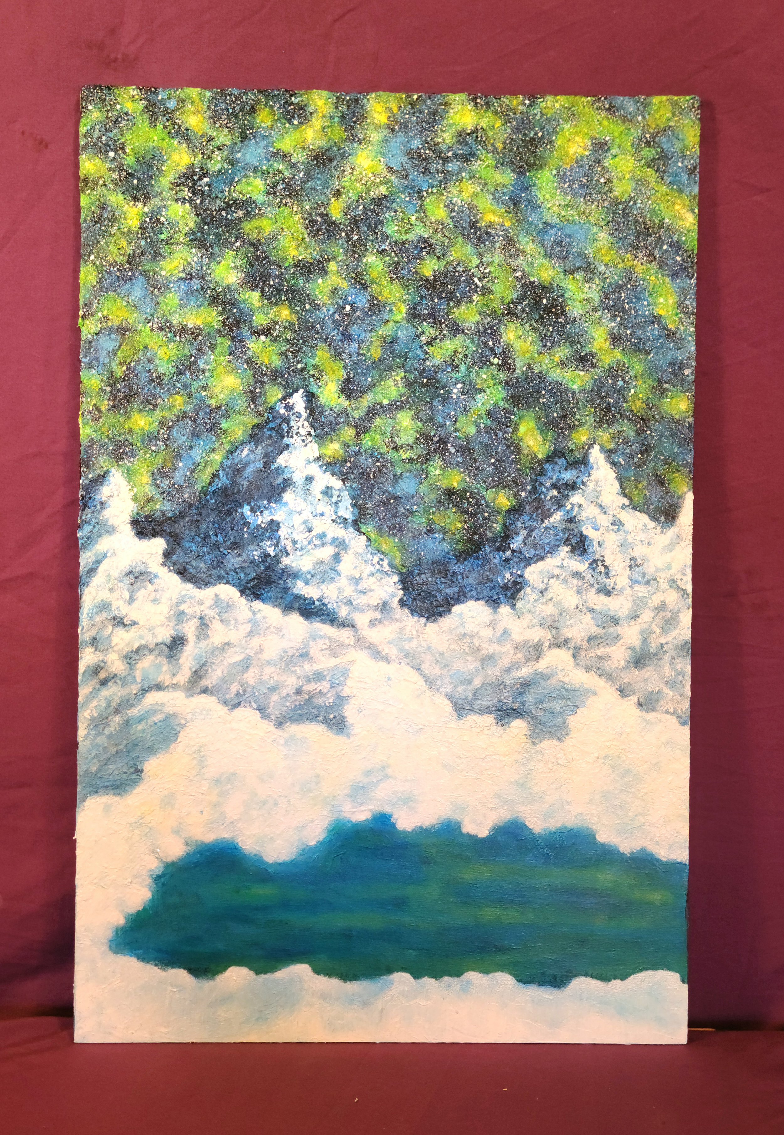 "Untitled Ice Scape 08" (2023) Acrylic Paint on Canvas. 12”x18”
