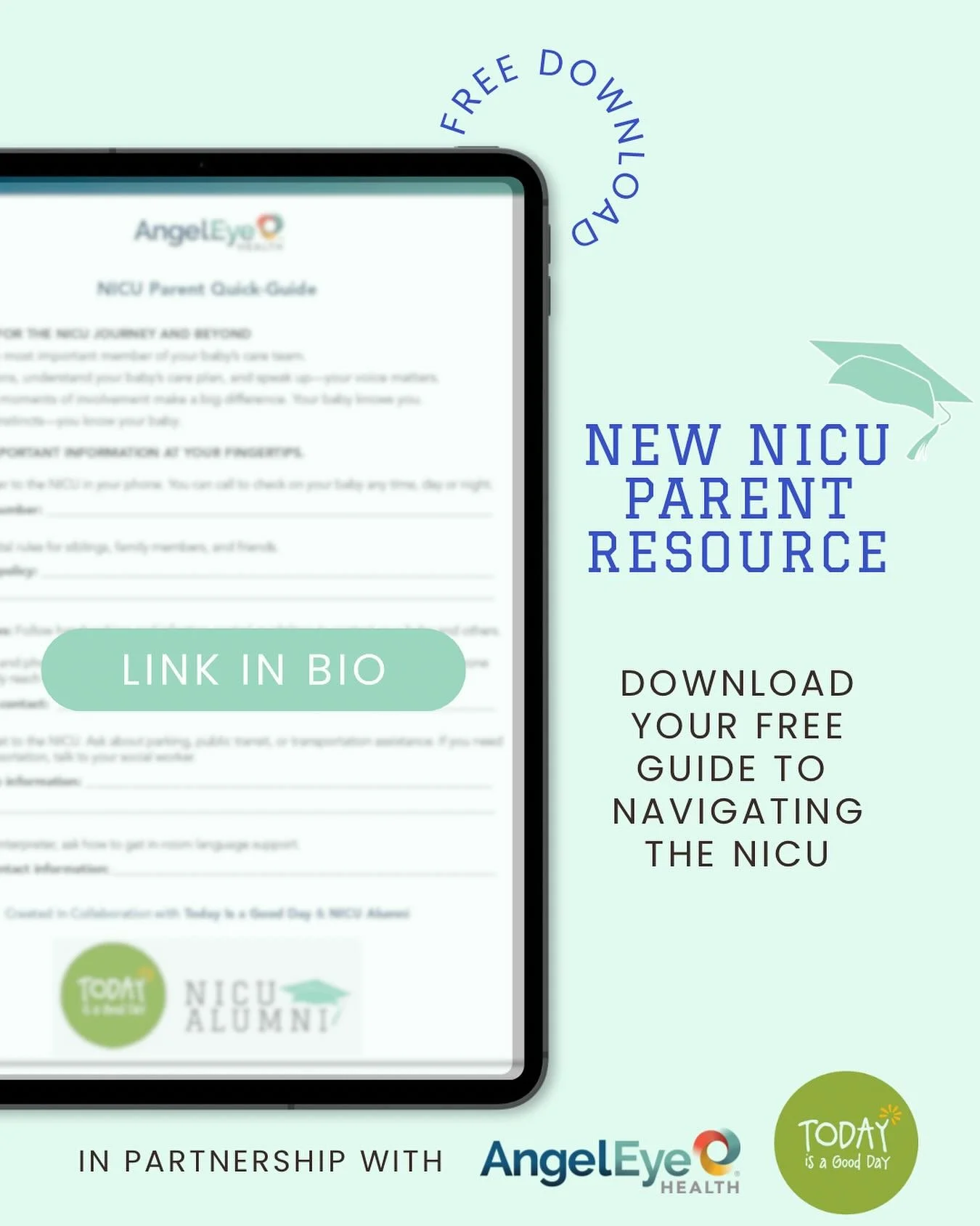 ✨ What does NICU Alumni support really look like after discharge? It looks like this.

🤝 We&rsquo;ve partnered with @nicutoday and @angeleyehealth to create a NICU Parent Quick Guide that meets NICU families where they are... overwhelmed, hopeful, a