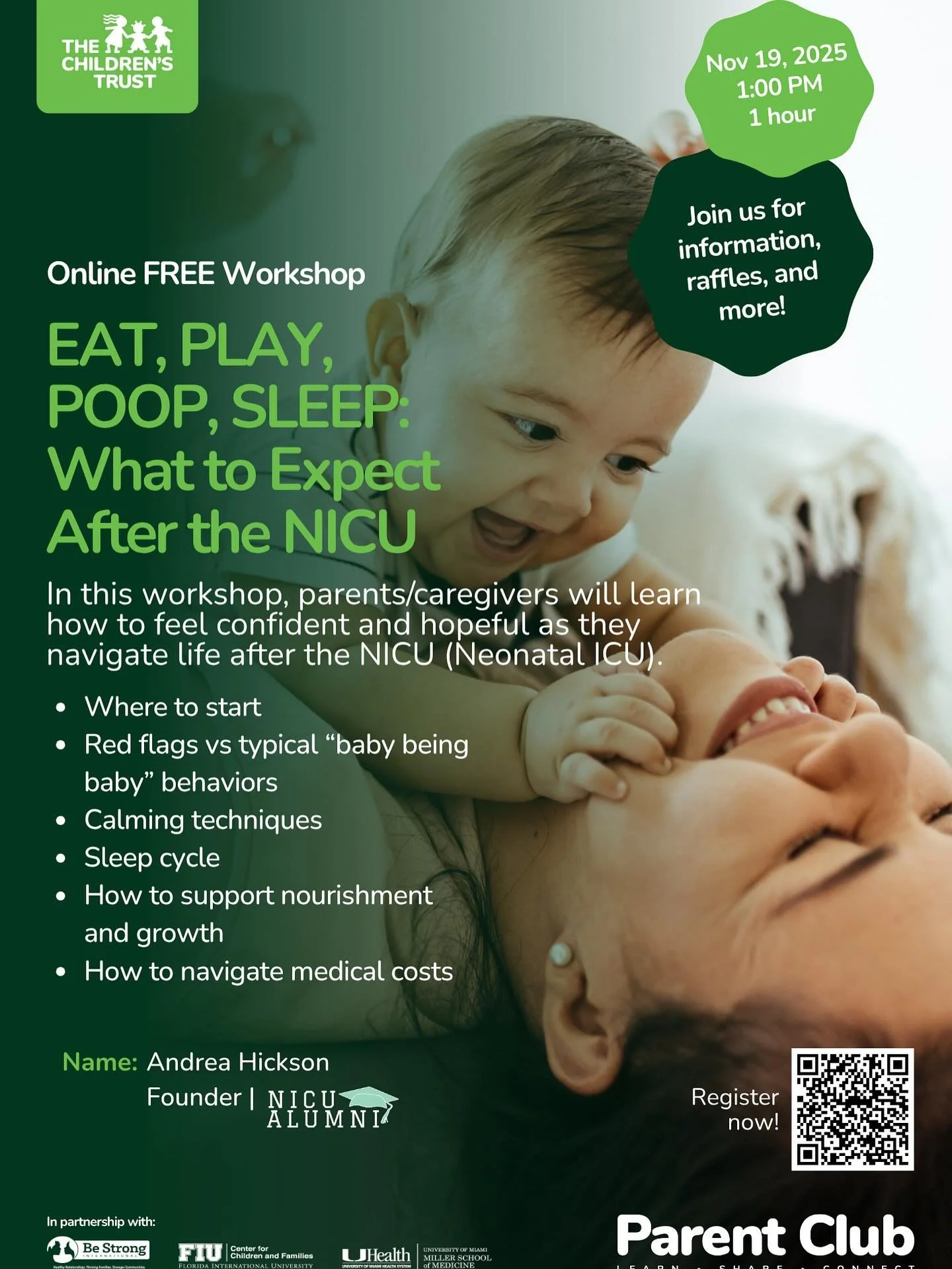 NICU families &mdash; we&rsquo;ve got a space just for you.

We&rsquo;re kicking off our NICU Alumni Parent Support Group with a powerful session that so many of you asked us to bring back&hellip;

📣 Eat, Play, Poop, Sleep is happening again!

📅 We