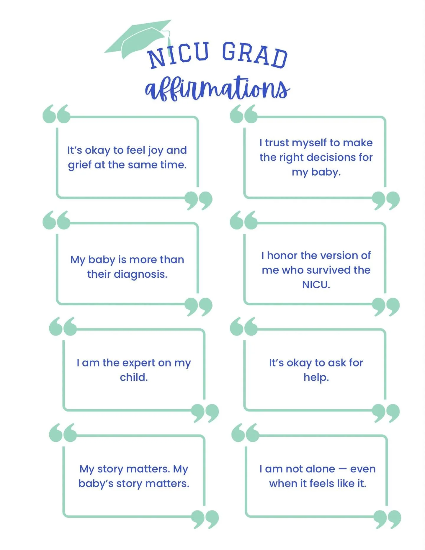 You&rsquo;ve walked through so much, and you&rsquo;re still showing up 💙

These affirmations aren&rsquo;t just words. They&rsquo;re truths we want every NICU grad parent to carry into this new year.

✨ It&rsquo;s okay to feel joy and grief at the sa