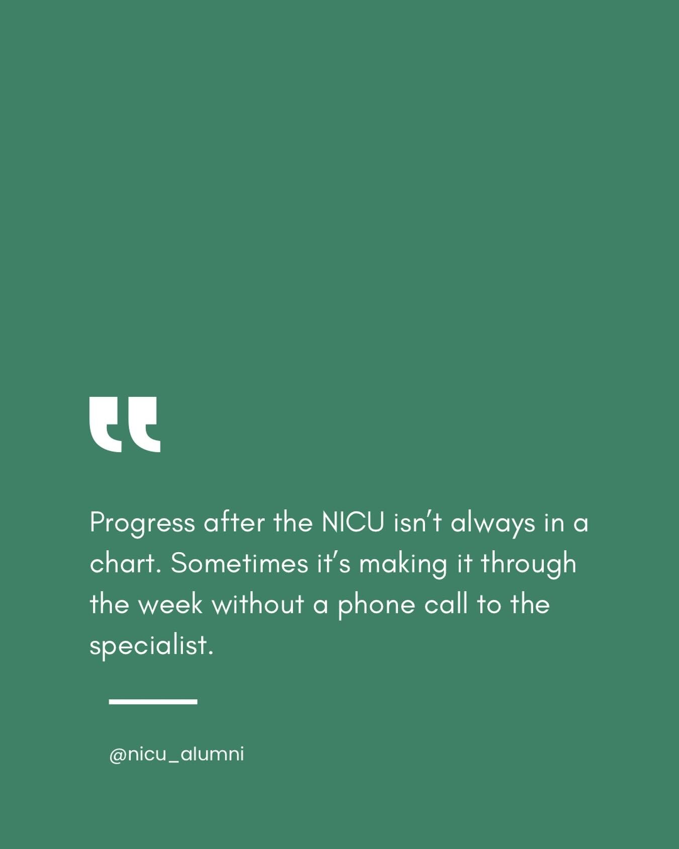 Because sometimes, not calling is the milestone.

Not second-guessing every symptom.
Not panicking over every feed.
Not feeling like the weight of the world is on your shoulders,  even if just for one day.

For NICU families, progress looks different