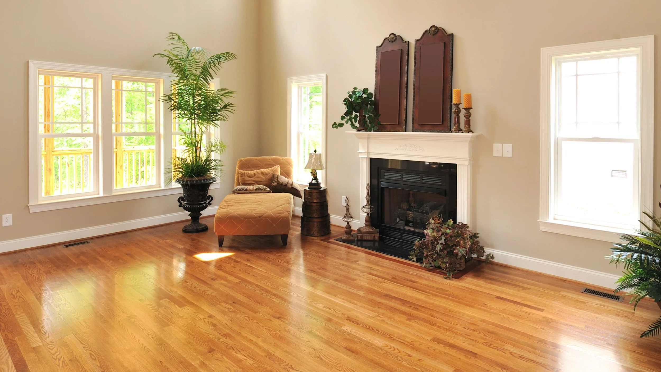 Hardwood floor restoration and refinishing services in a Chicagoland home