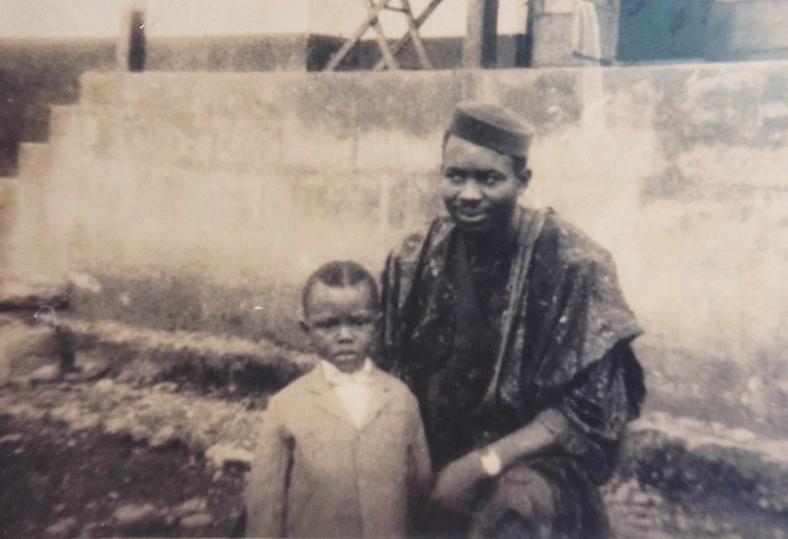 Daisy's late paternal grandfather pictured with her Uncle (Cameroon, early 1960s)