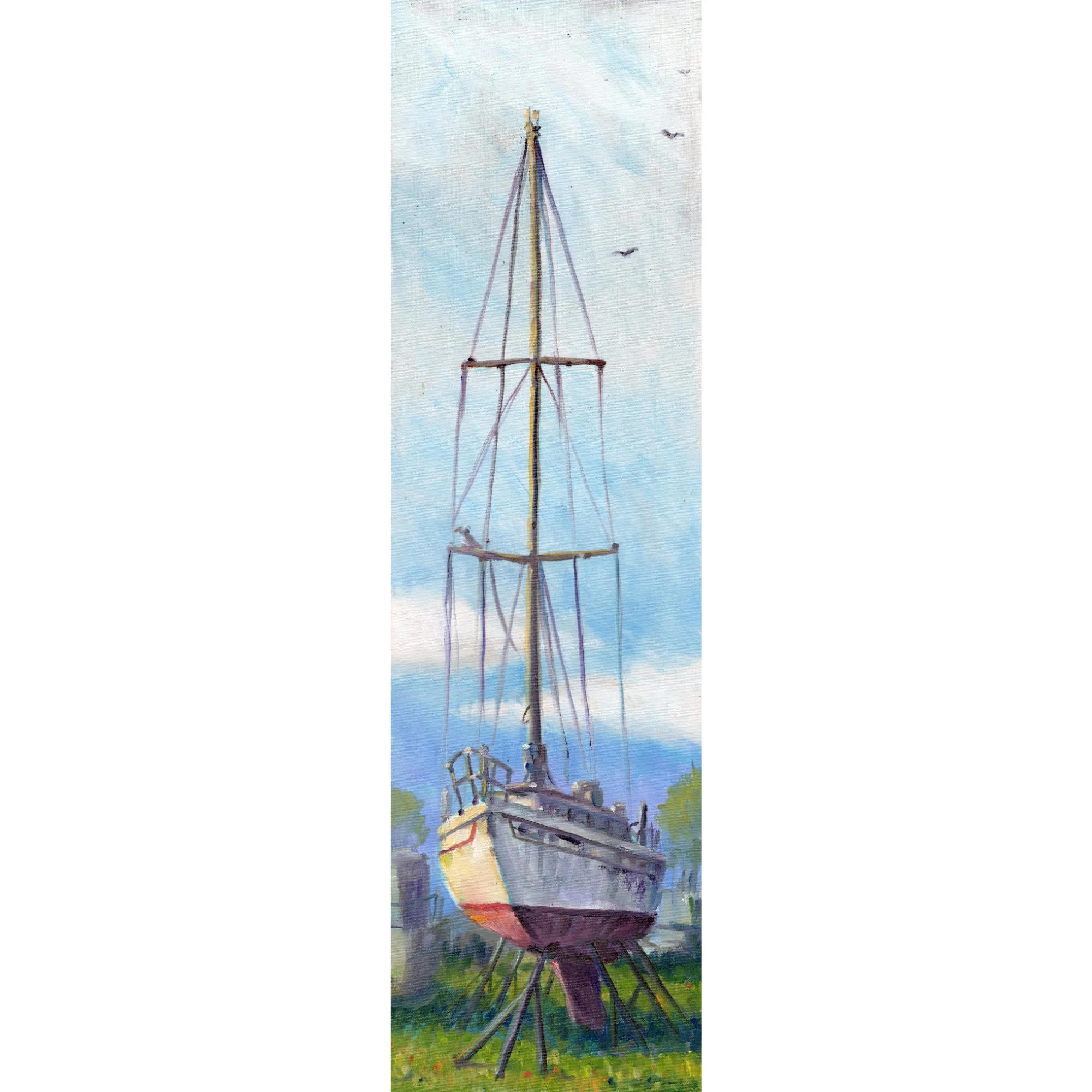 Forgotten by the Sea – Plein Air Oil Painting, Alla Prima Coastal Landscape, Original Seascape Art