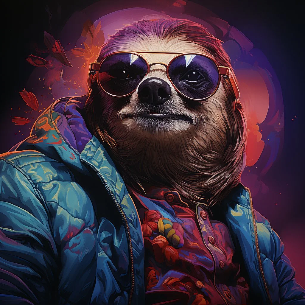 carriondesign_78757_A_sloth_in_a_blue_jacket_wearing_sunglasses_0c55ebe9-7e85-4609-b970-46bcf97e9121.jpg
