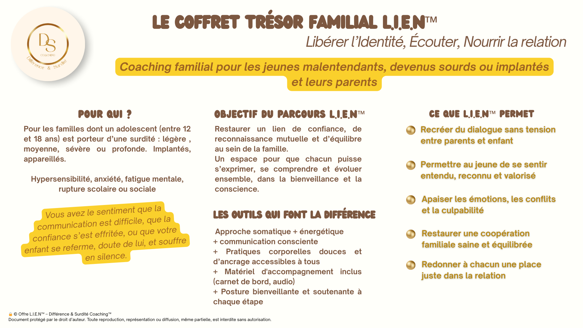 Offre spéciale ! Coffret Trésor familial L.I.EN du 1er septembre au 31 octobre 2025