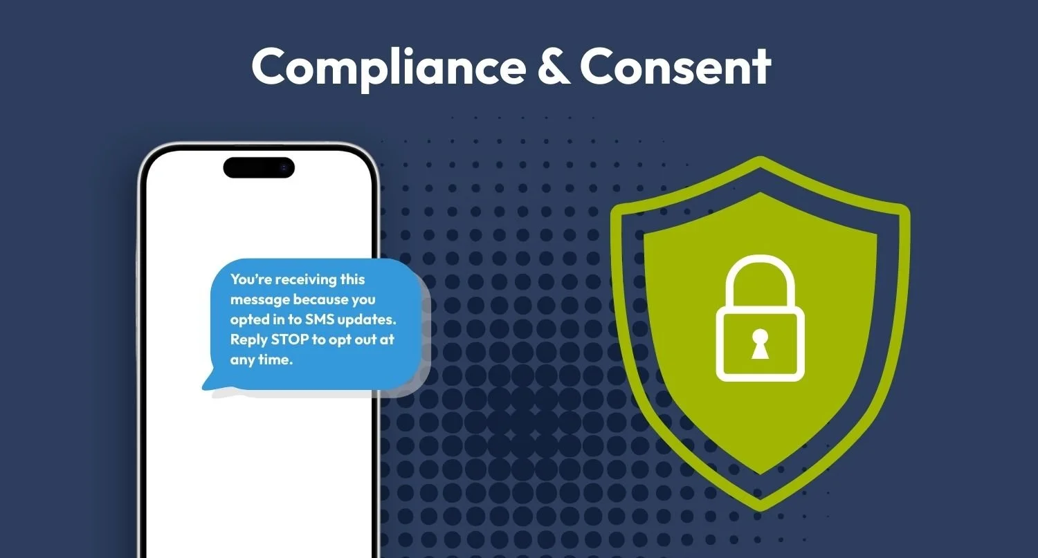 Example of a compliant SMS message showing opt-in and opt-out information