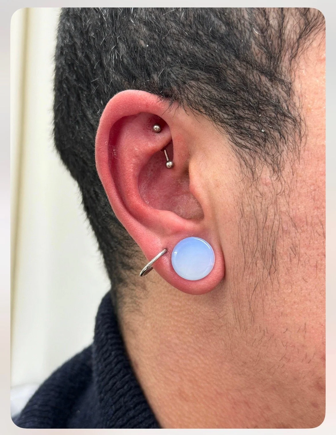 Ear piercing by Chantelle from Laser Luxe and Body Piercing in San Remo, on the Bass Coast