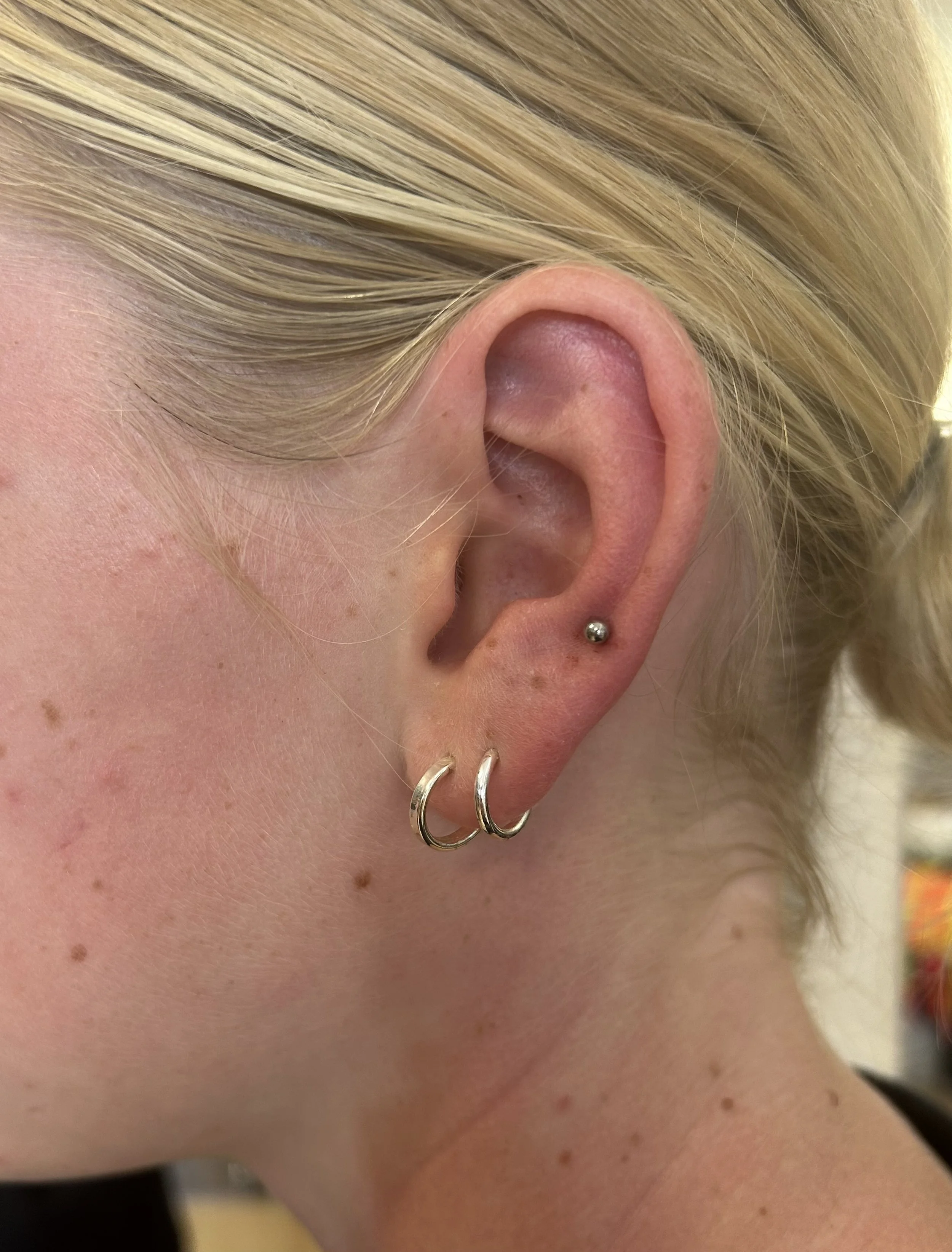 Ear Piercing by Chantelle at Laser Luxe and Body Piercing in San Remo, on the Bass Coast