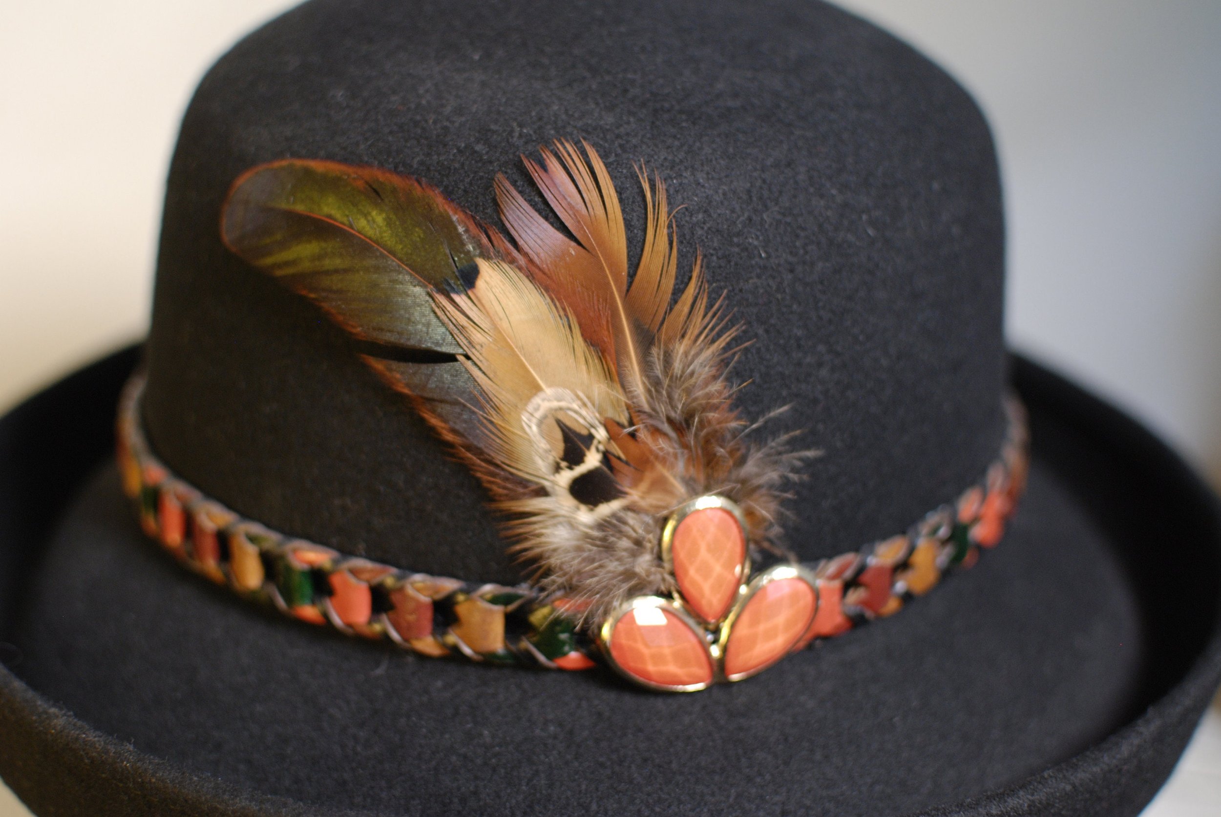 Burnt Orange Revival - Black Vintage Hat, Customised Vintage  display picture 1