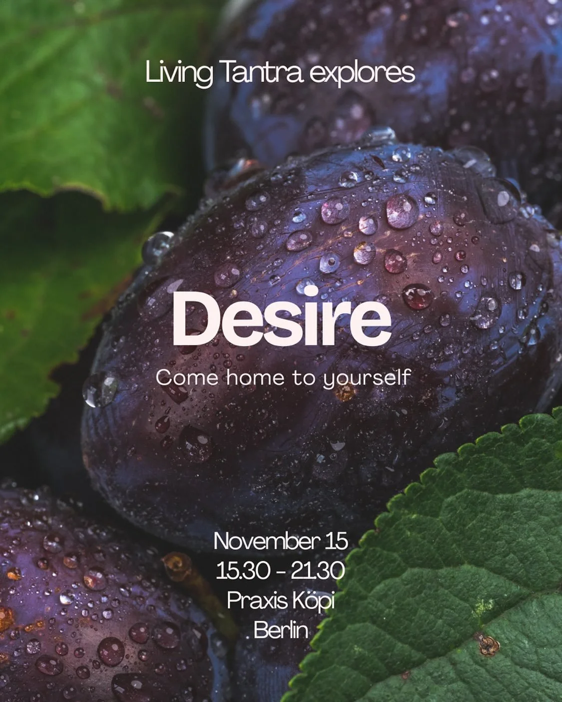 What is that you truly desire?

Instead of being an obstacle on the spiritual path, desire can become a means towards liberation. Find out how this Saturday ✨

Living Tantra invites you into your own lived experience- tapping into your inner wisdom, 