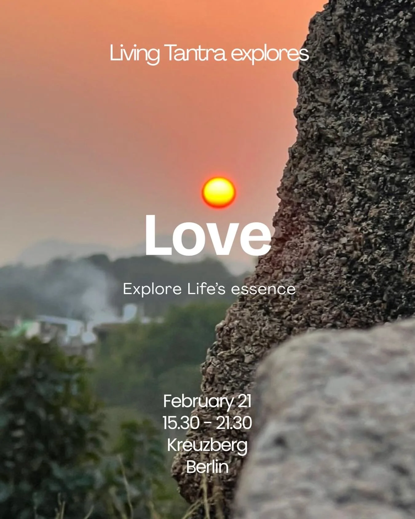 After exploring sensuality, heart-opening, non-duality, desire and consciousness... we are now finally exploring LOVE.

What is love? 💘

This workshop invites you into an experience that allows you to find your own answer to that question. Come and 