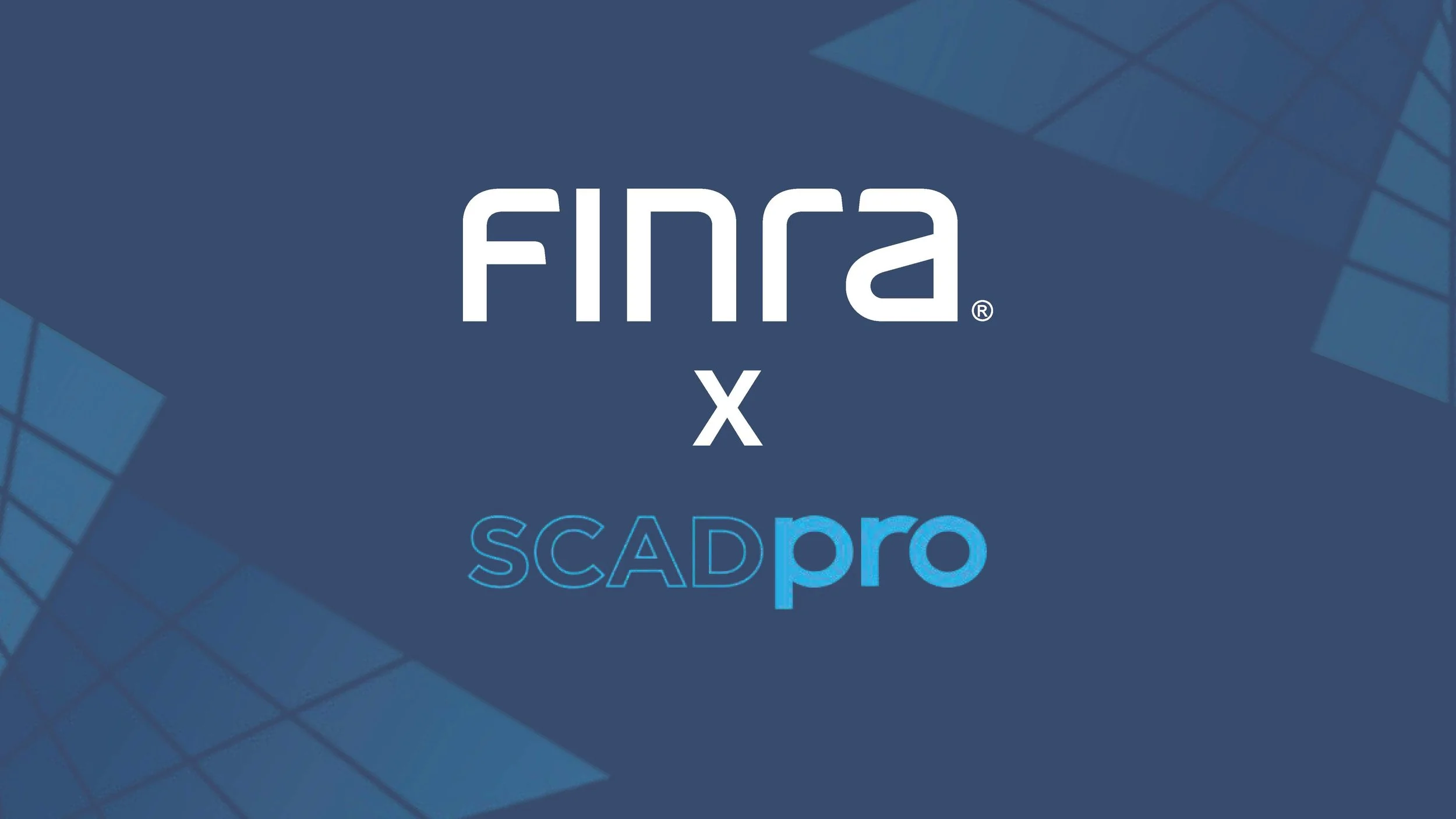 Final X SCADpro logo with a blue background and geometric shapes in the corners.