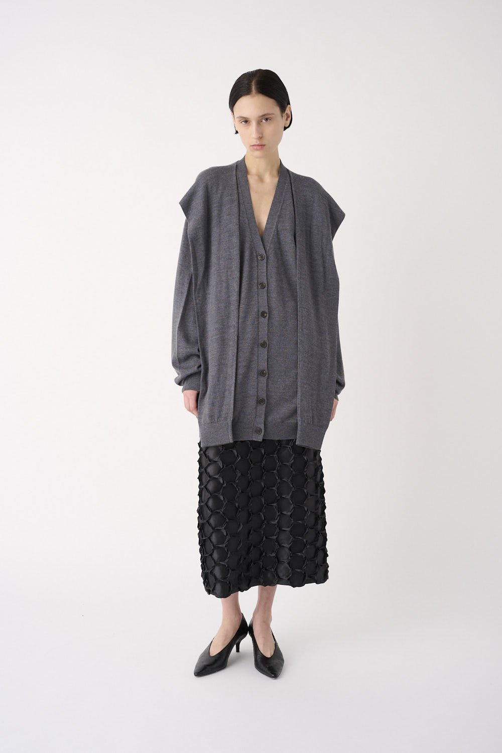 SLEEVES DETAIL CARDIGAN -  Meimeij