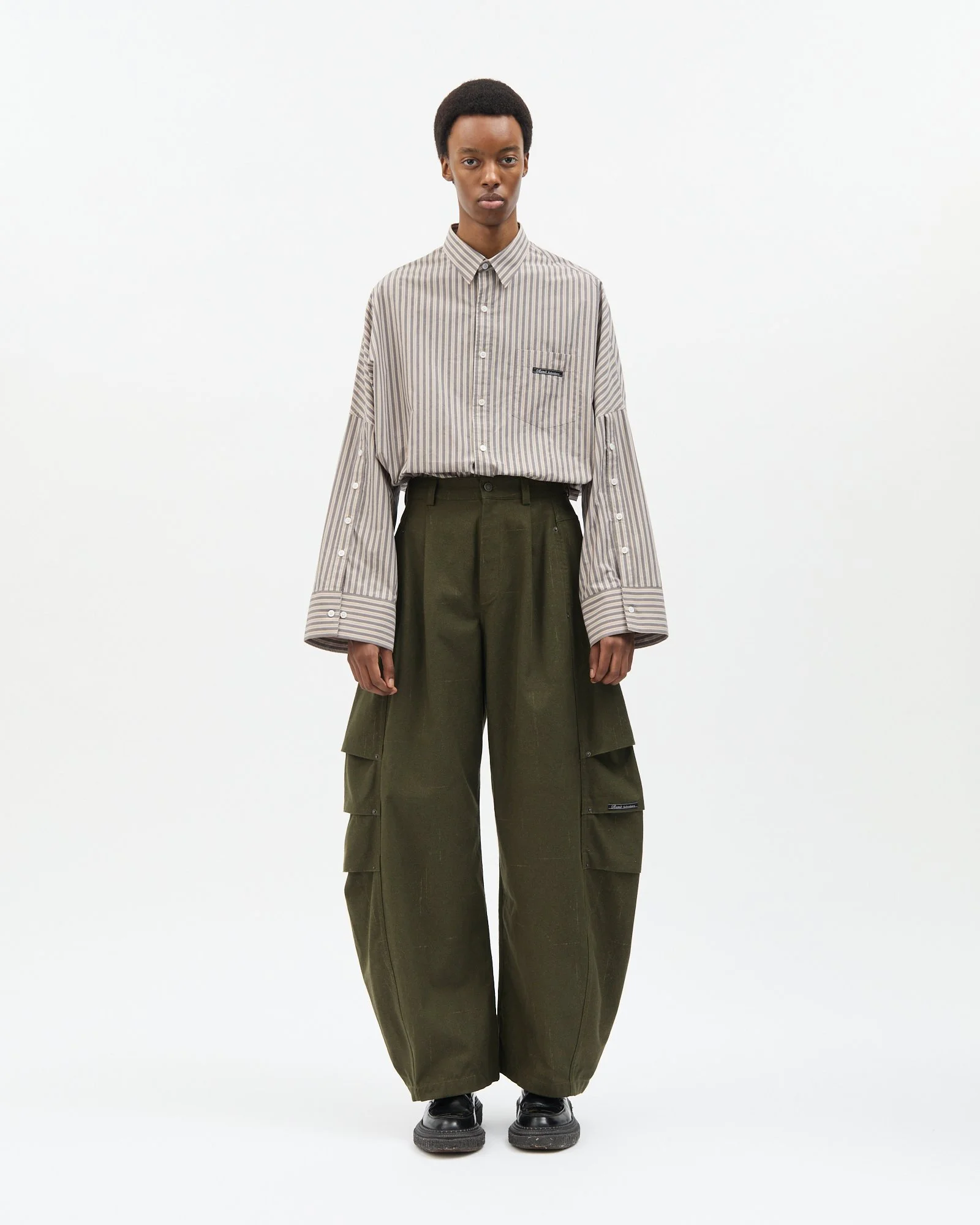 MILITARY SIDE PLEATED PANTS - Renè