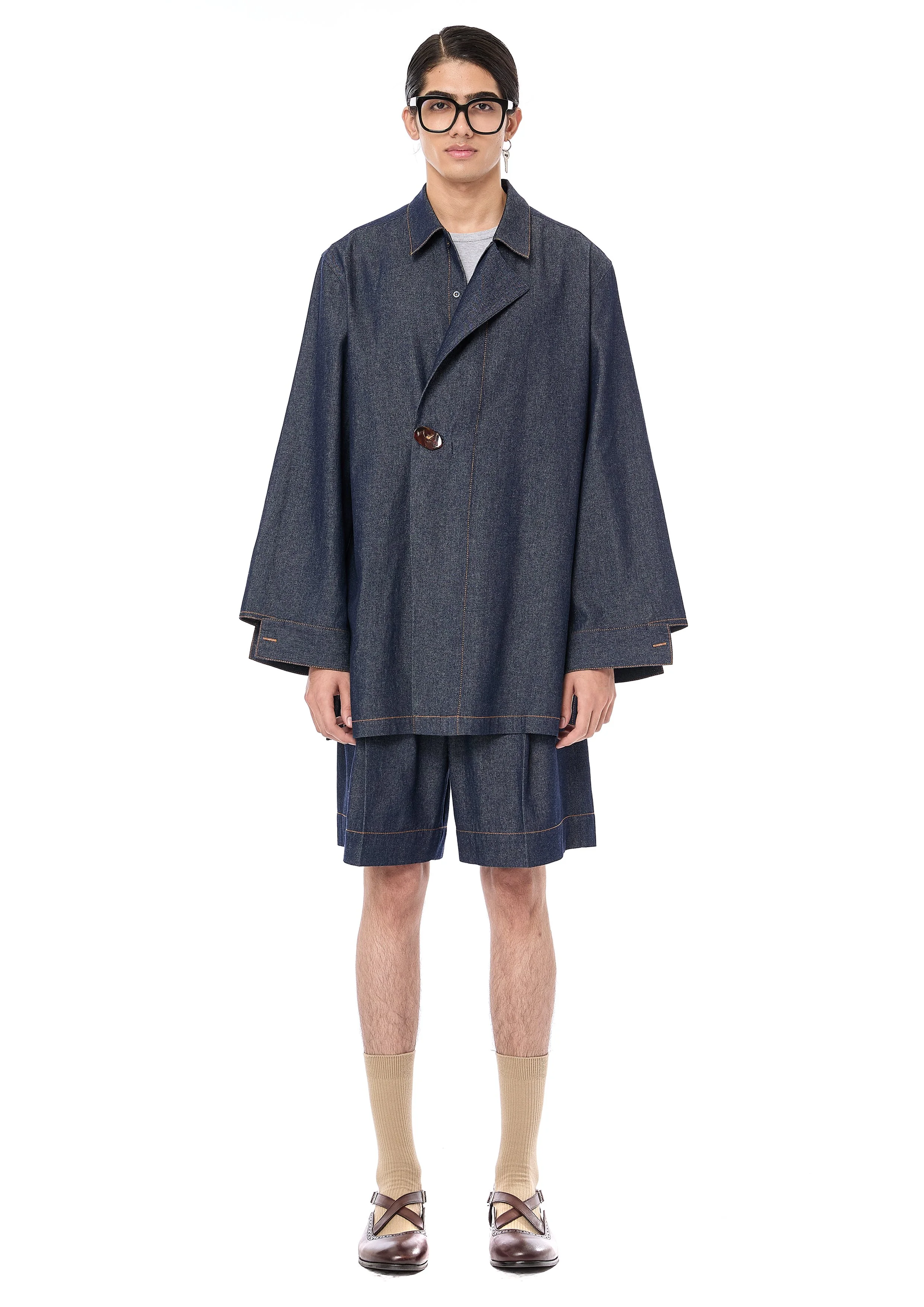 SINGLE LAPEL DENIM SHIRT - Dhruv Kapoor